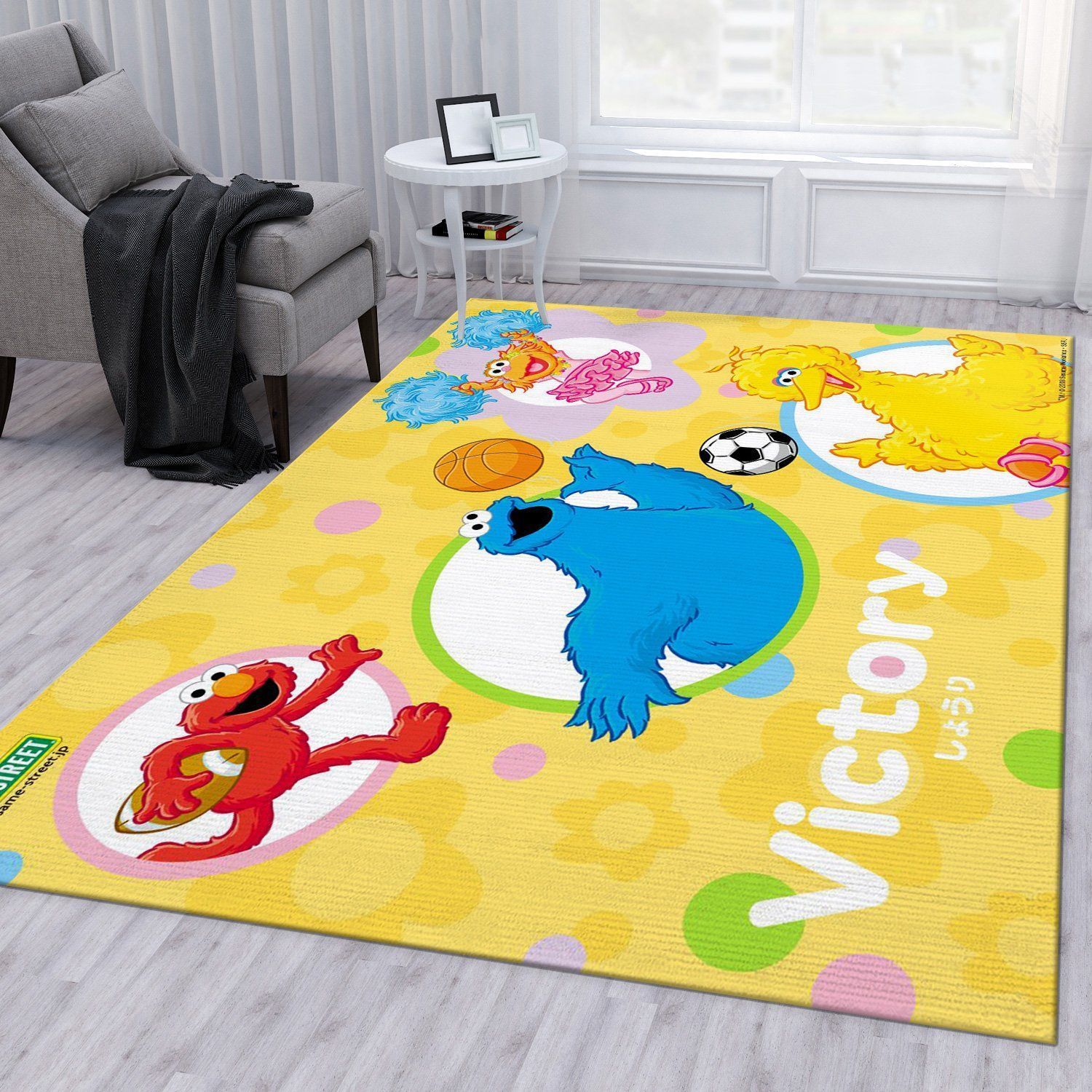 Sesame Street Learn Rug Living Room Rug Family Gift US Decor - Indoor Outdoor Rugs