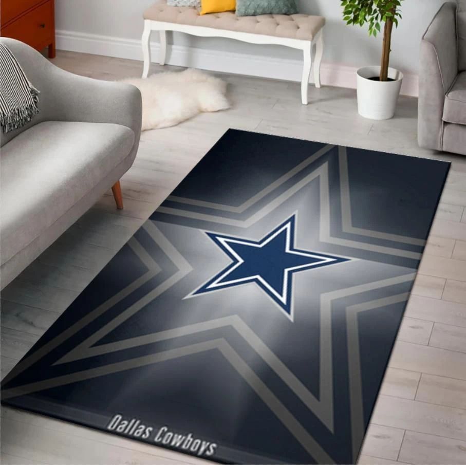 Dallas Cowboys Logo Nfl Team Area Rug Rugs For Living Room Rug Home Decor - Indoor Outdoor Rugs