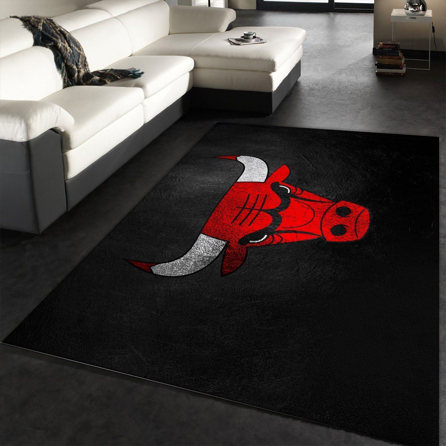 Chicago Bulls Area Rug, Living Room Rug, Home Decor Floor Decor - Indoor Outdoor Rugs