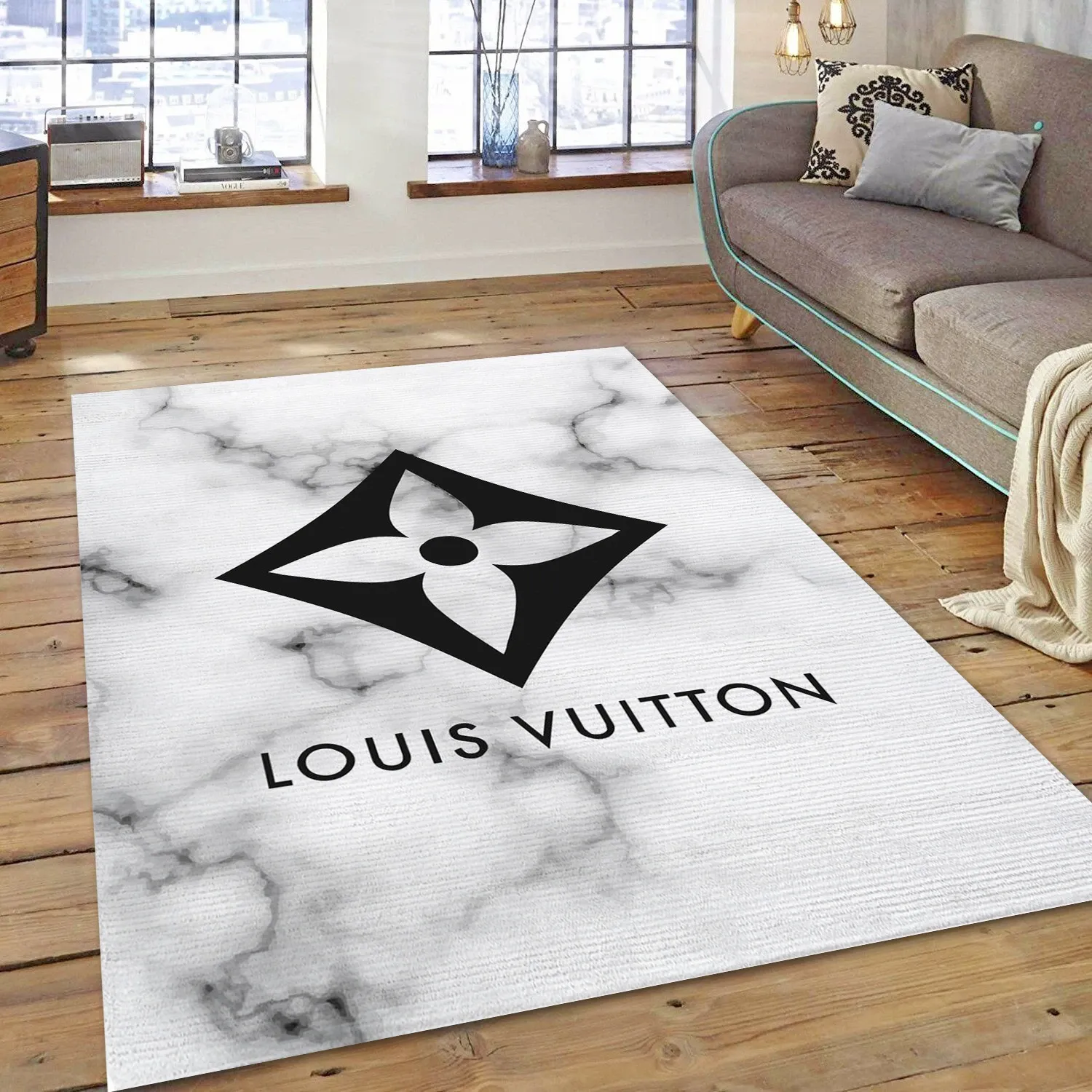 Louis Vuitton Fashion Logo Area Rug, Bedroom Rug - US Gift Decor - Indoor Outdoor Rugs