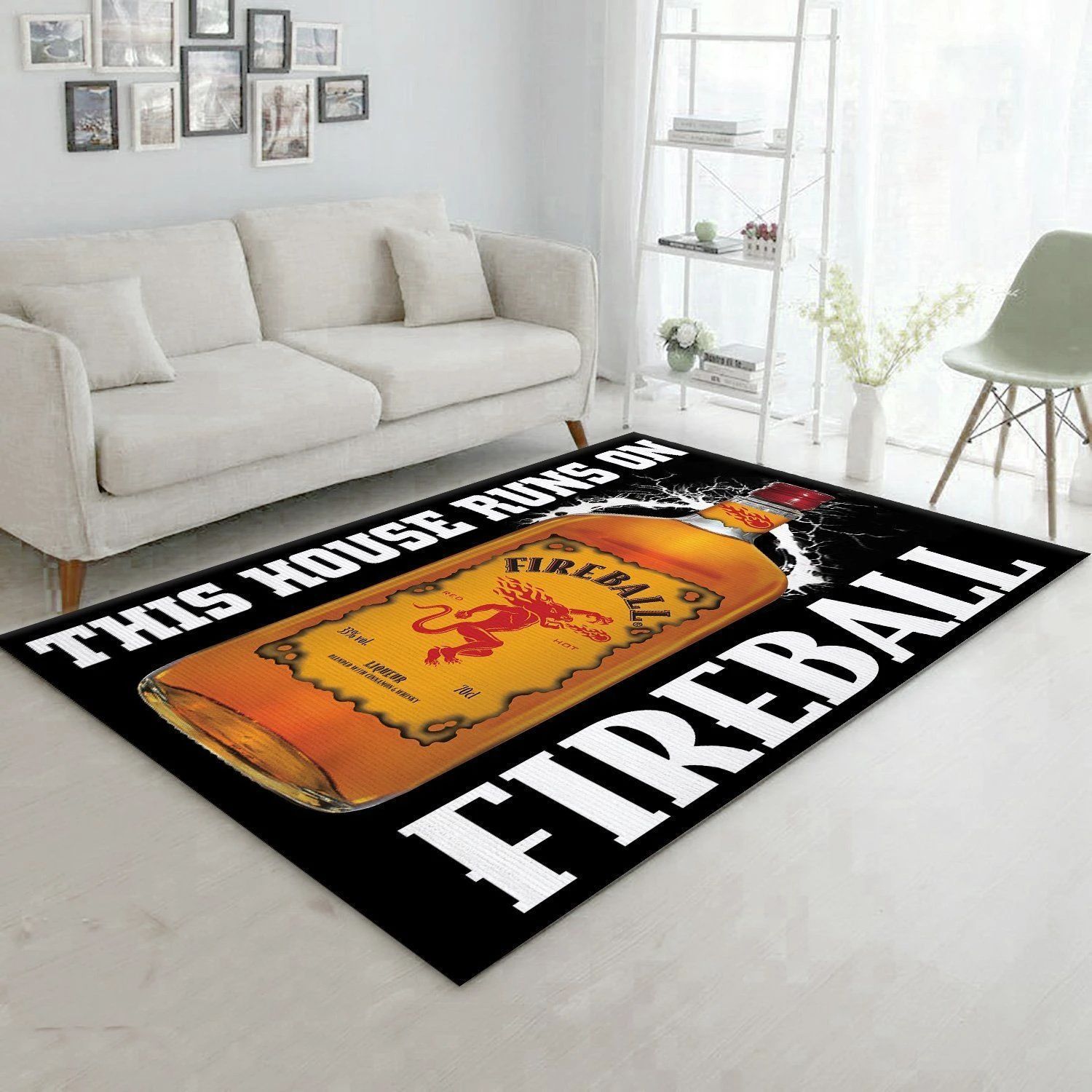 Fireball This House Runs On Rug Room Carpet Custom Area Floor Home Decor - Indoor Outdoor Rugs