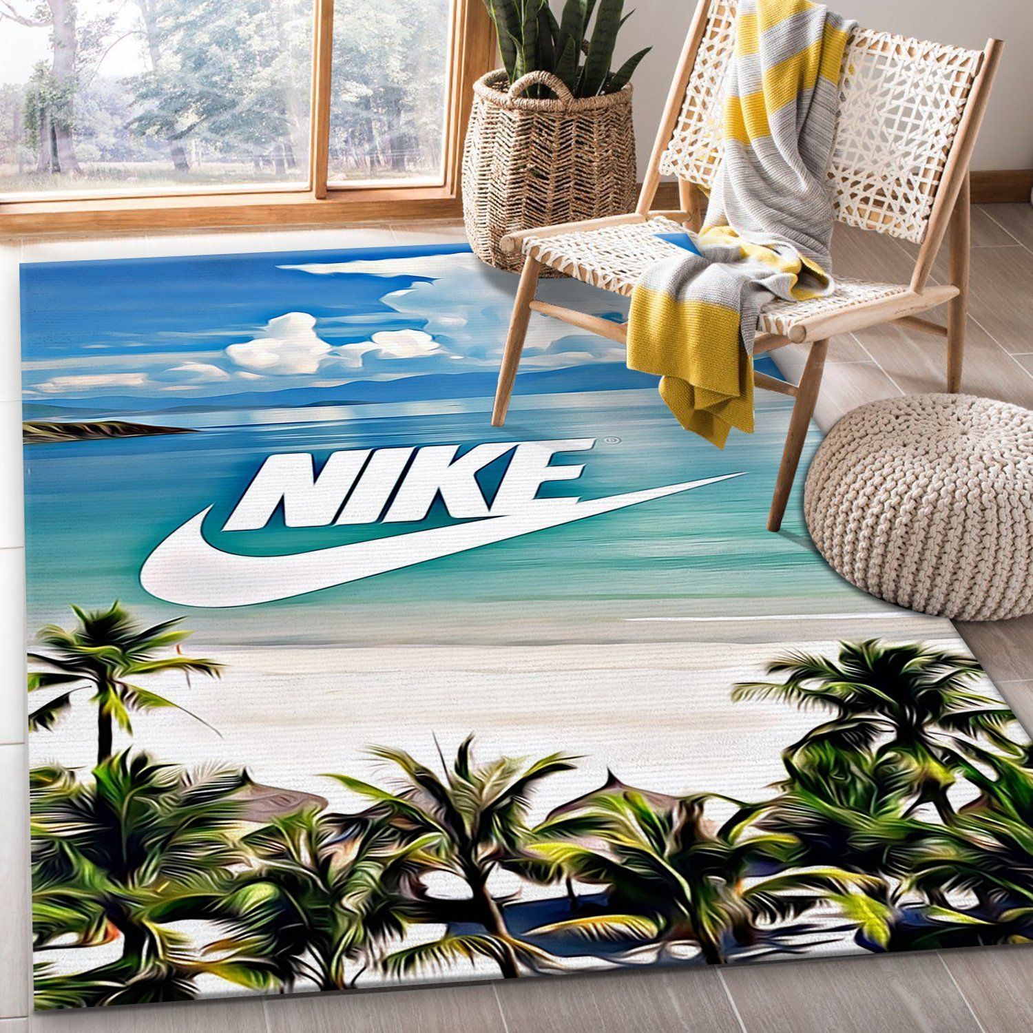 Beach Nike Area Rug For Gift Living Room Rug Home Decor Floor Decor - Indoor Outdoor Rugs