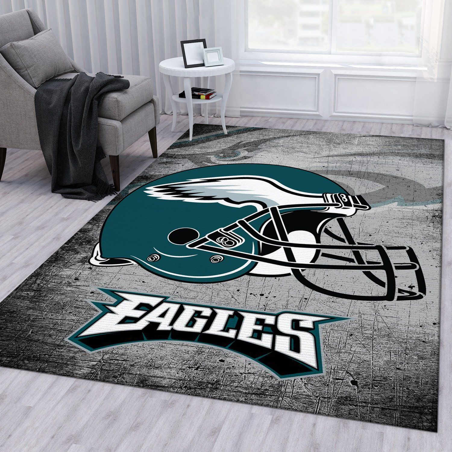 Philadelphia Eagles Helmet Nfl Football Team Area Rug For Gift Bedroom Rug US Gift Decor - Indoor Outdoor Rugs