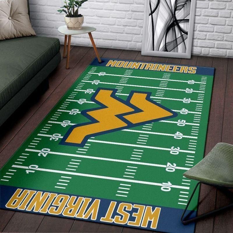 Nfl Football Fans West Virginia Mountaineers Home Field Area Rug Football Home Decor - Indoor Outdoor Rugs