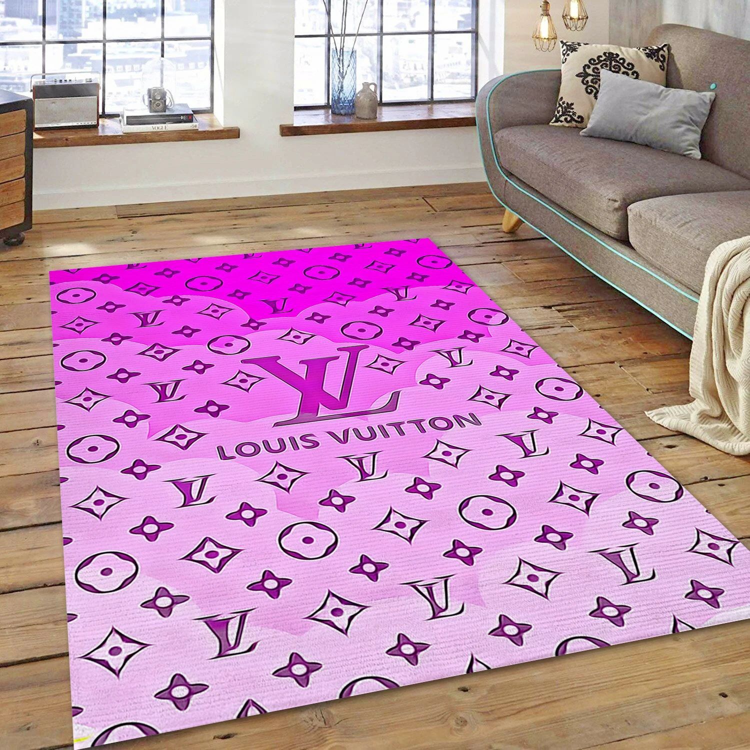 Louis Vuitton Fashion Logo Area Rug, Living Room Rug - Family US Decor - Indoor Outdoor Rugs