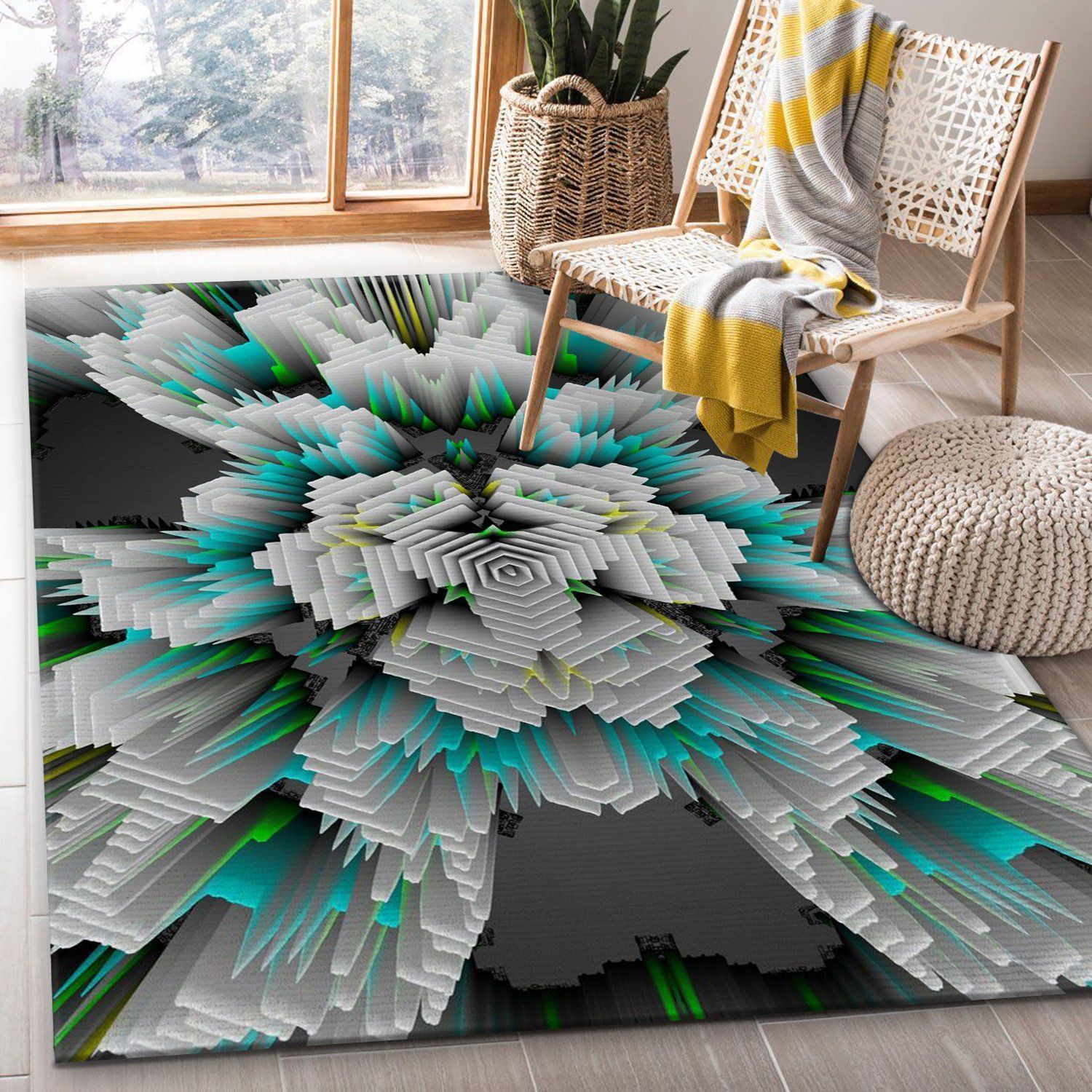 Abstract 3d Area Rug For Christmas, Kitchen Rug, Home Decor Floor Decor - Indoor Outdoor Rugs