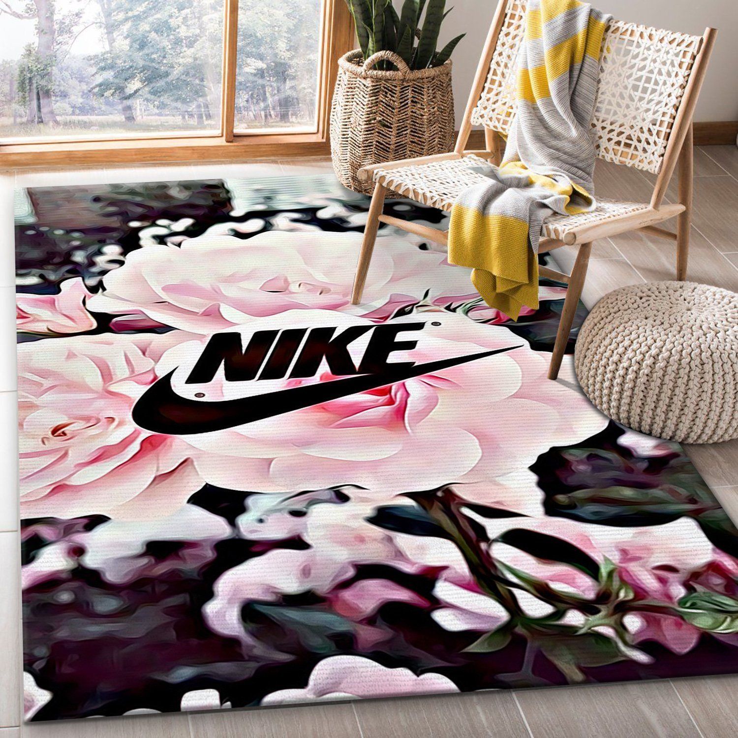 Nike Flower V3 Rug Bedroom Rug Home Decor Floor Decor - Indoor Outdoor Rugs