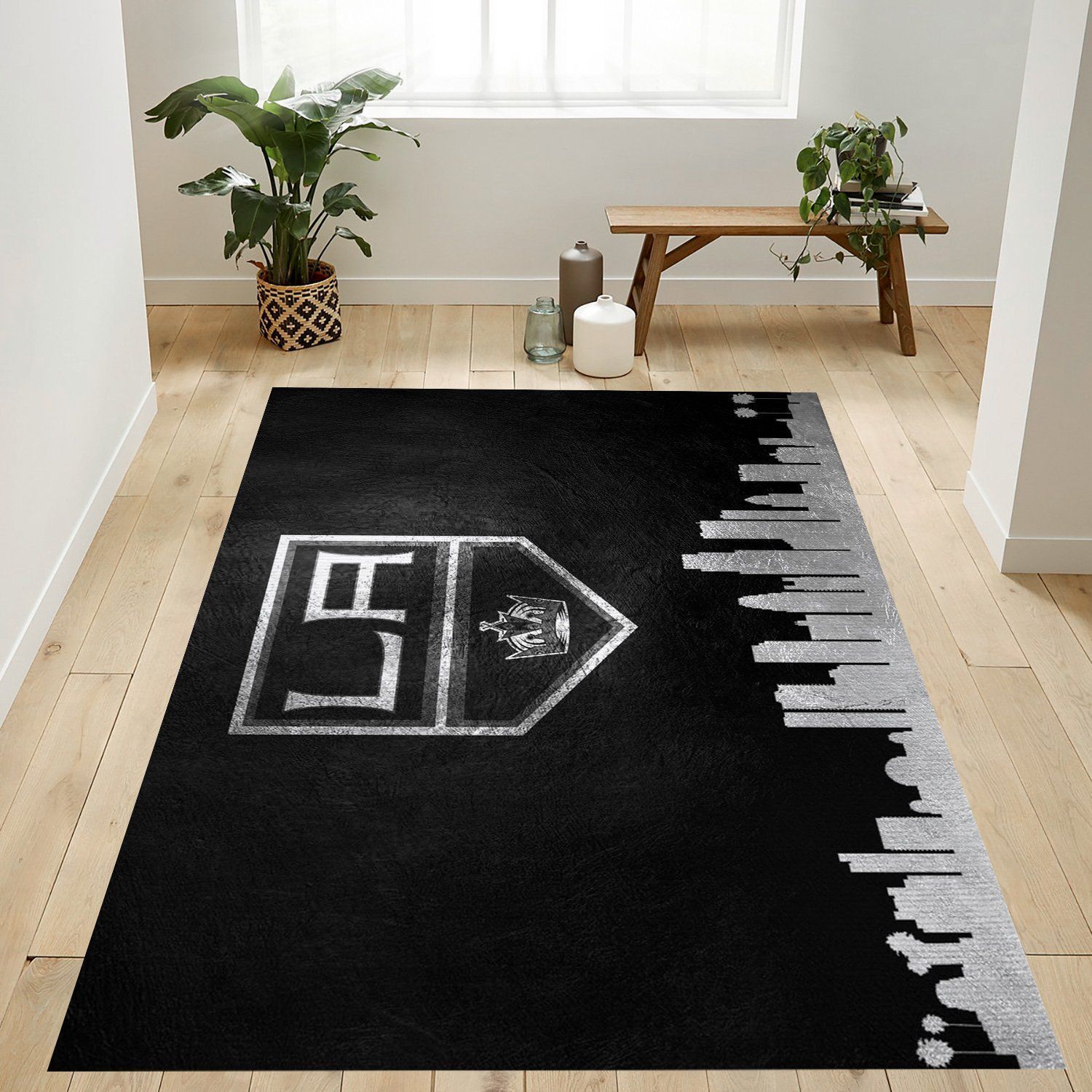 Los Angeles Kings Skyline Nfl Team Logo Rug Living Room Rug Home Decor Floor Decor - Indoor Outdoor Rugs