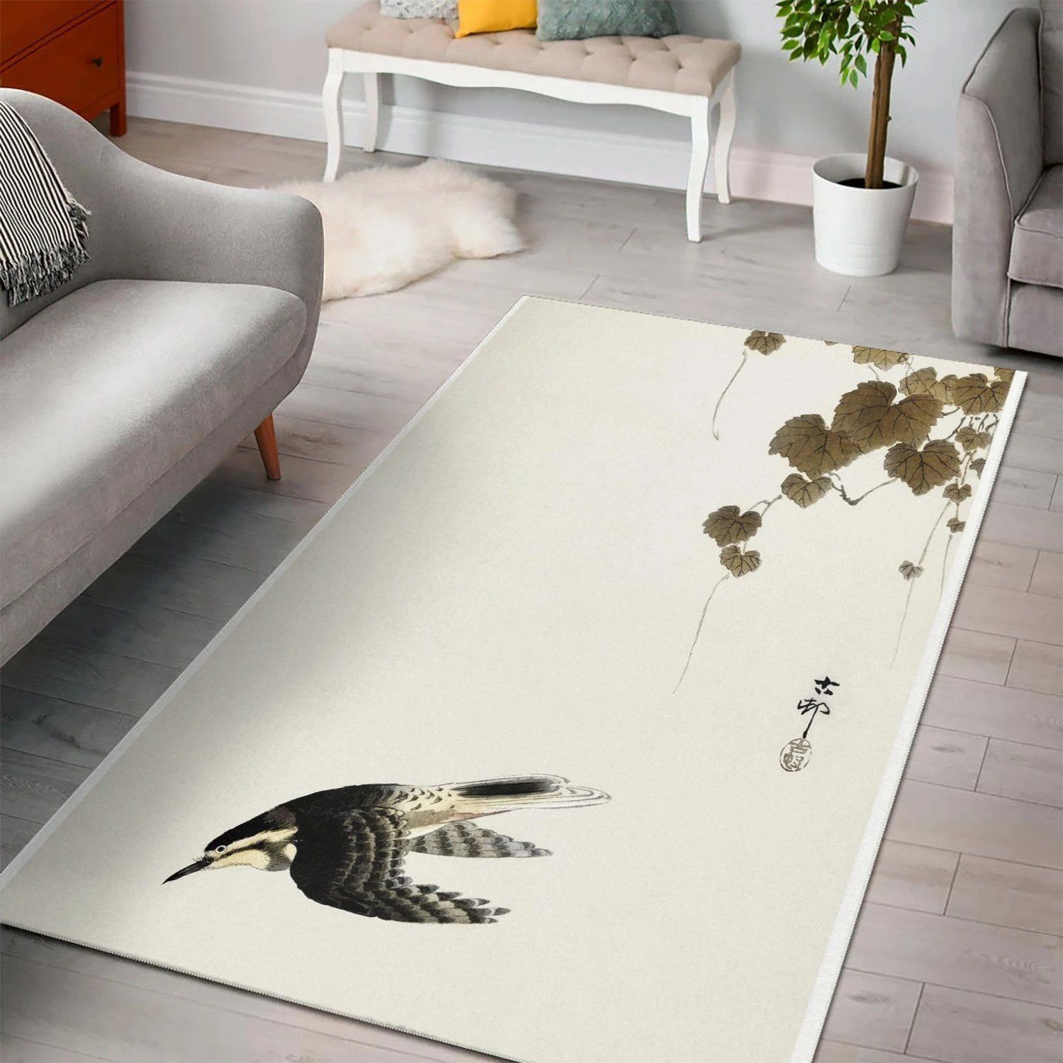 Bird In Downward Flight Living Room Area Rug, Room Decor, Floor Decor Home Decor - Indoor Outdoor Rugs