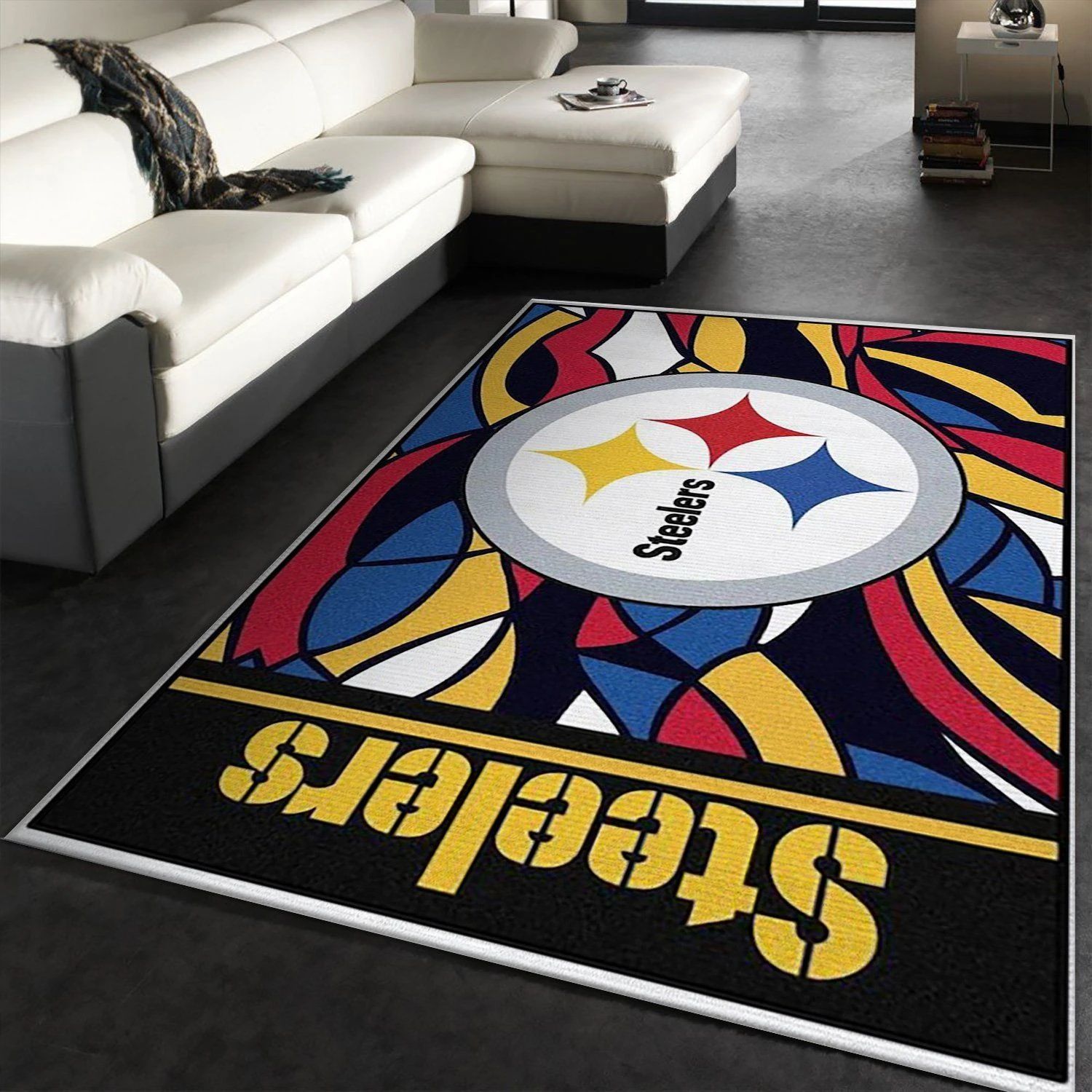 Pittsburgh Steelers Nfl Logo Area Rug Carpet, Living Room Rug, Home US Decor - Indoor Outdoor Rugs