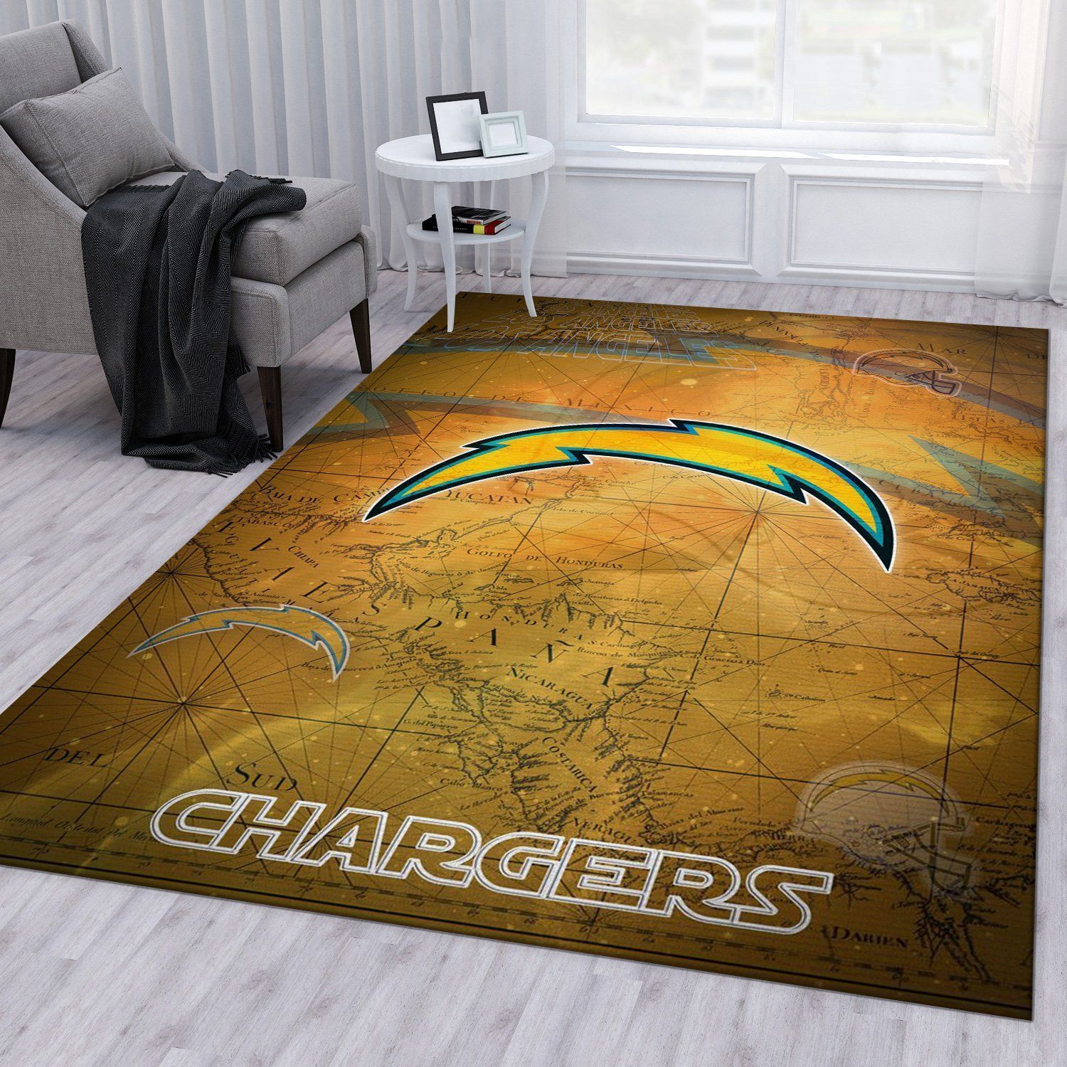 Los Angeles Chargers Nfl Team Rug Living Room Rug US Gift Decor - Indoor Outdoor Rugs