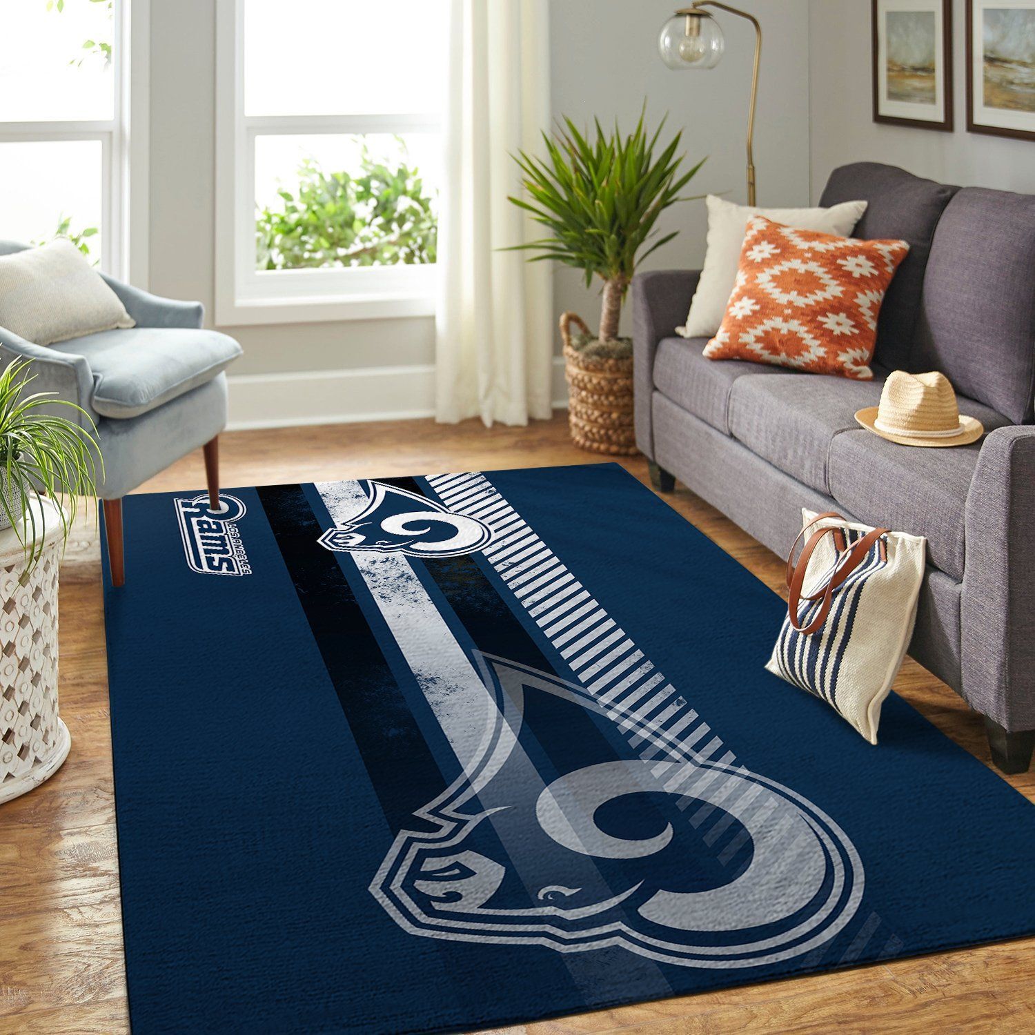 Los Angeles Rams Nfl Team Logo Nice Gift Home Decor Rectangle Area Rug - Indoor Outdoor Rugs