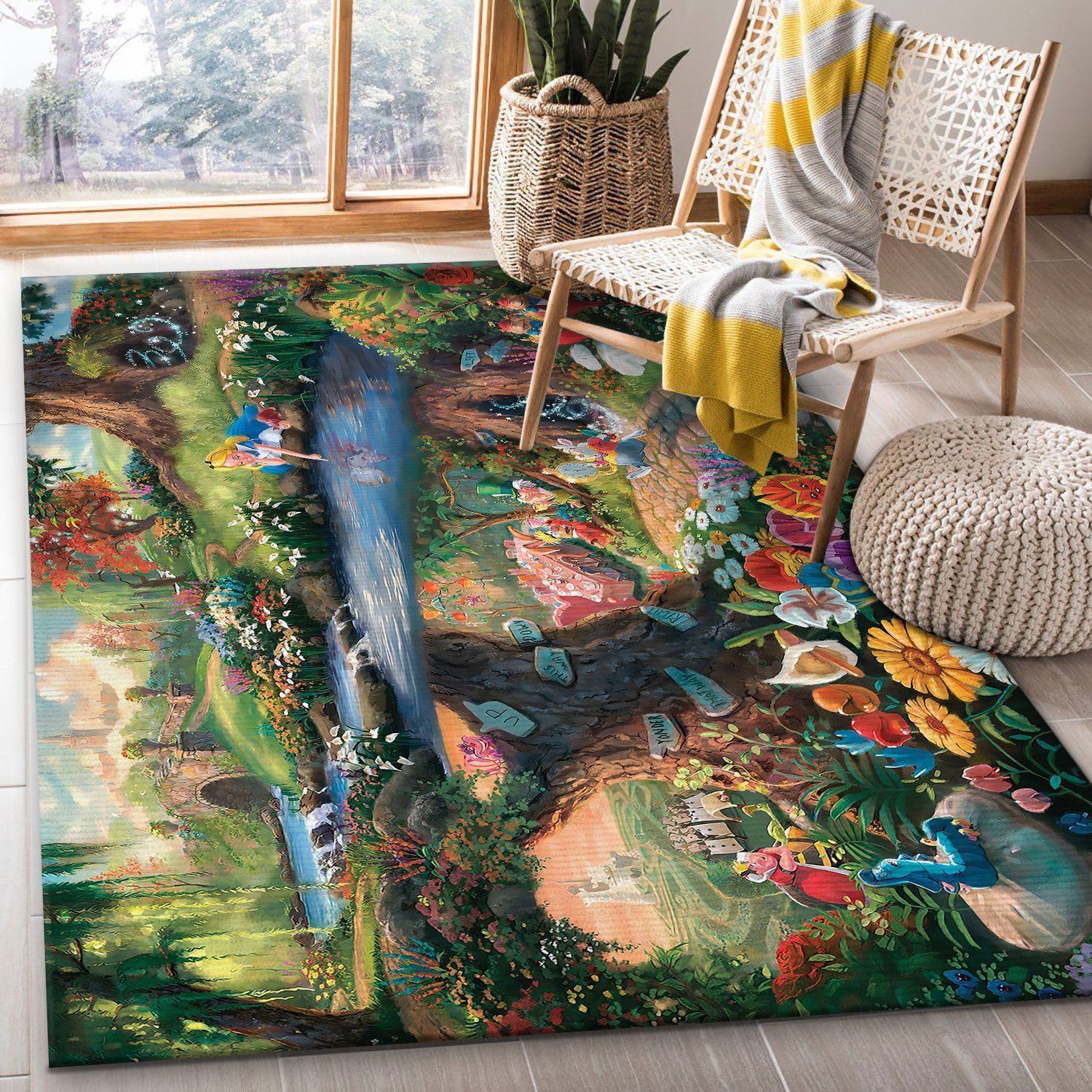 Disney Alice in Wonderland Area Rug Home Decor Bedroom Living Room Decor Living Room Rugs - Indoor Outdoor Rugs