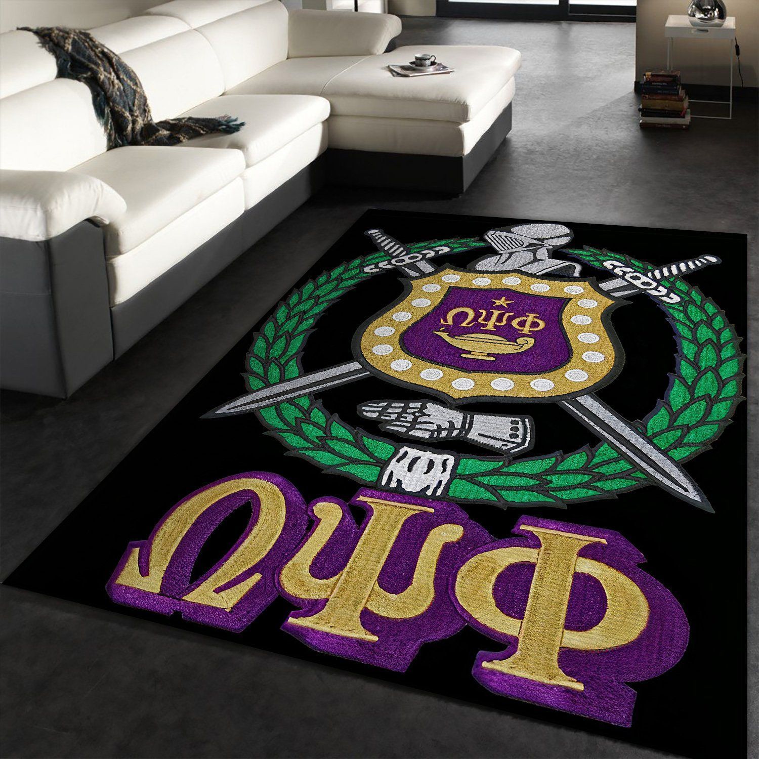 Omega Psi Phi Fine Jewelry Floor Rug Living Room Rugs Floor Decor - Indoor Outdoor Rugs