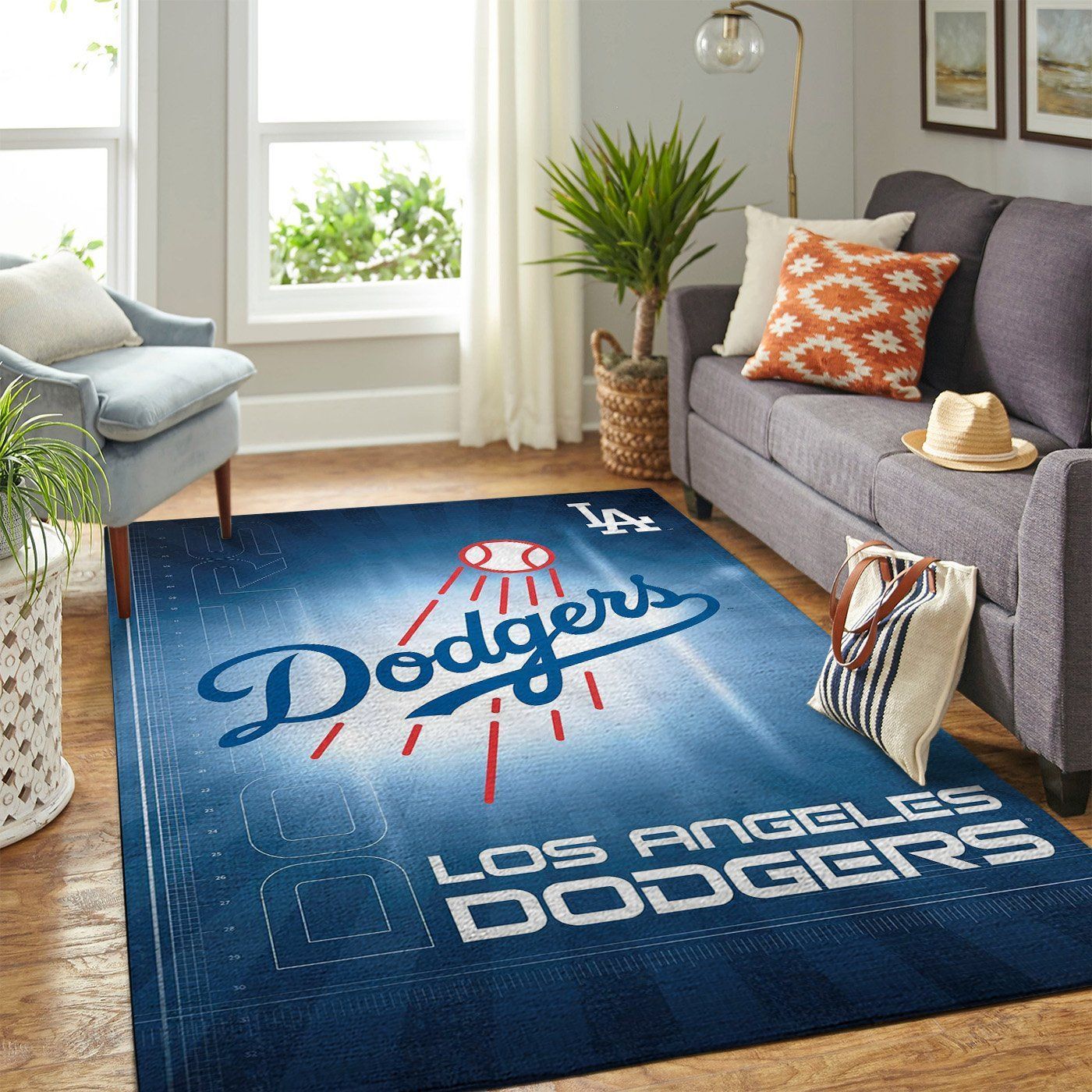 Los Angeles Dodgers Mlb Team Logo Style Nice Gift Home Decor Rectangle Area Rug - Indoor Outdoor Rugs