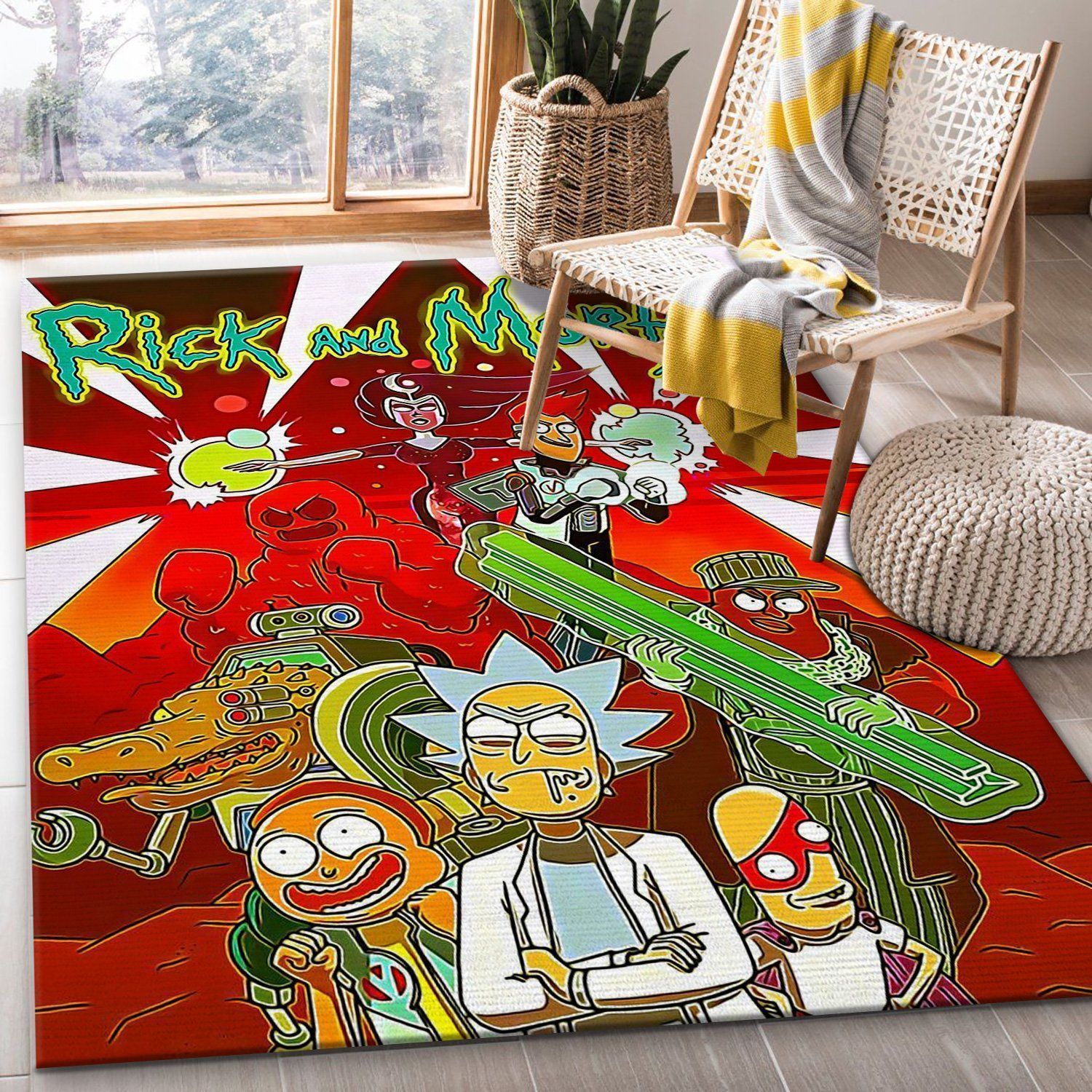 Rick And Morty Area Rug For Christmas Bedroom Rug Home Decor Floor Decor - Indoor Outdoor Rugs