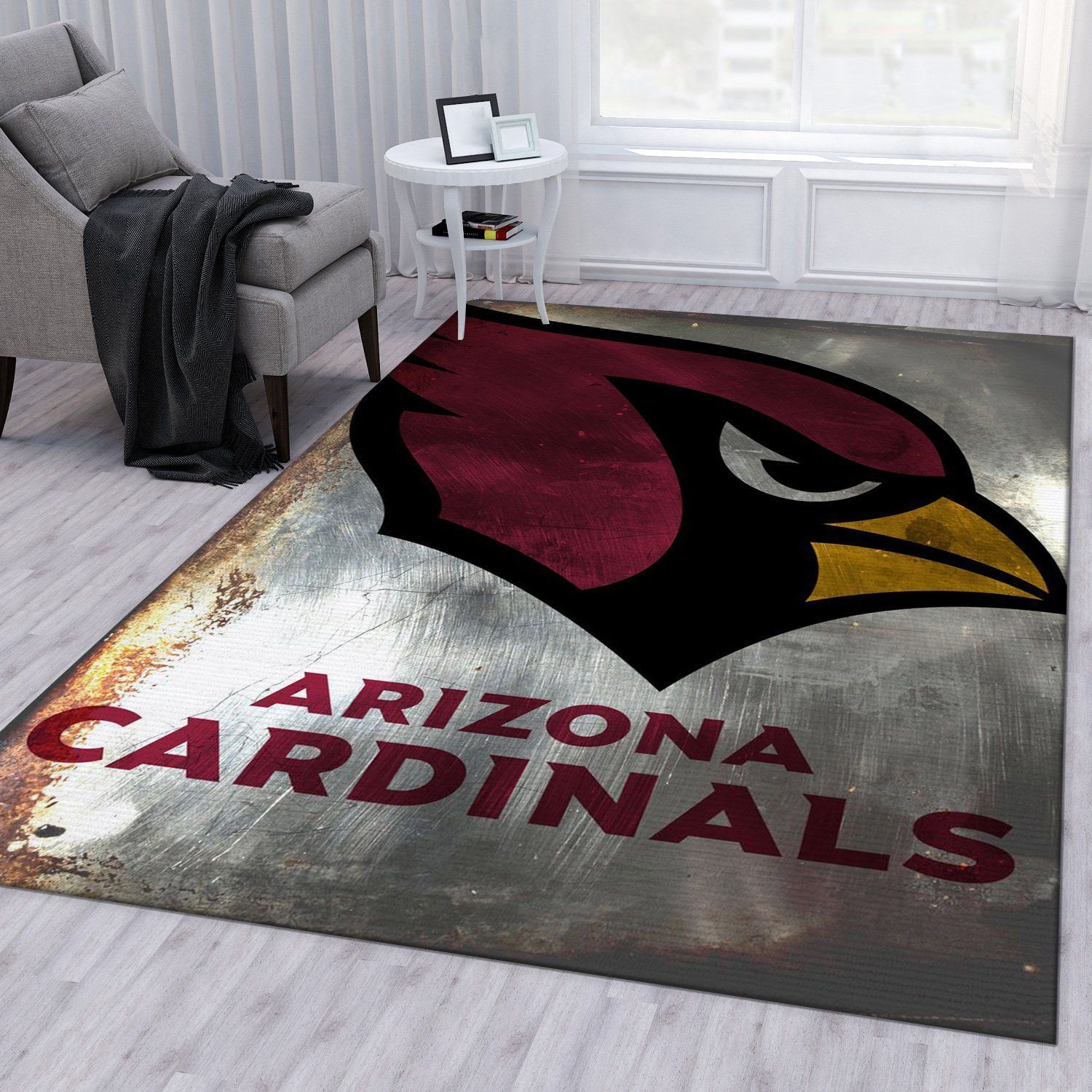 Arizona Cardinals Rusty Nfl Football Team Area Rug For Gift Bedroom Rug Home US Decor - Indoor Outdoor Rugs