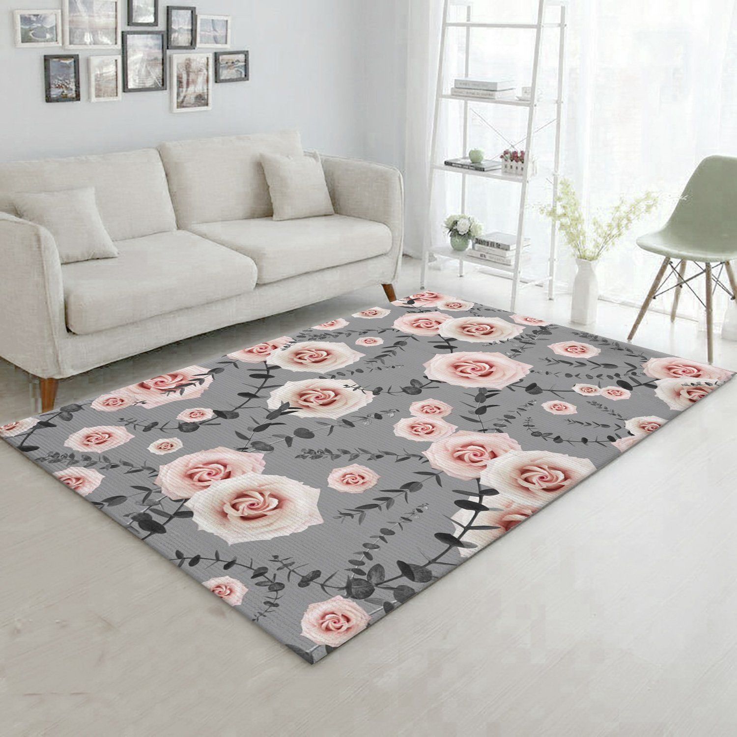 Beauty Rose Eucalyptus 2 Area Rug Carpet, Kitchen Rug, US Gift Decor - Indoor Outdoor Rugs