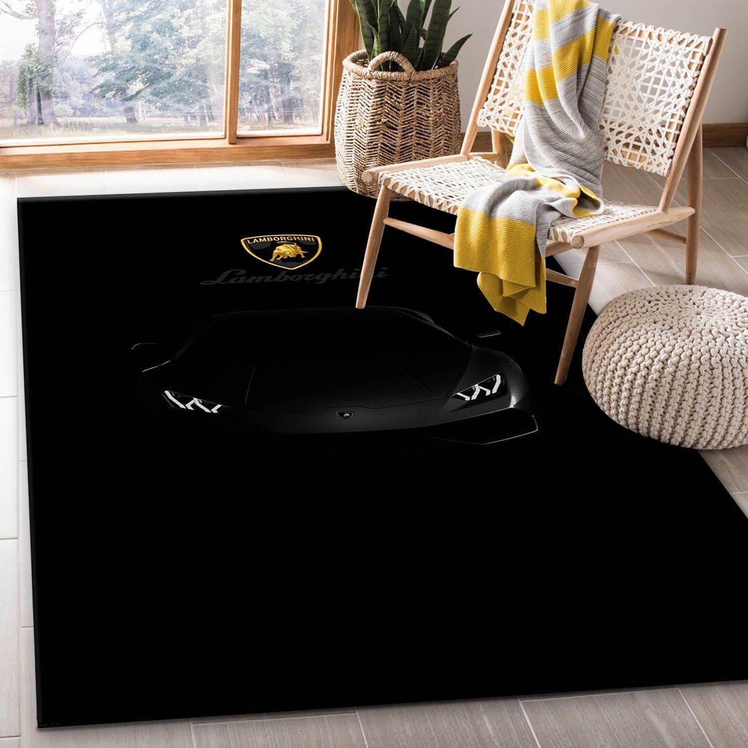 Lamborghini Logo Area Rug Bedroom Rug Christmas Gift US Decor - Indoor Outdoor Rugs