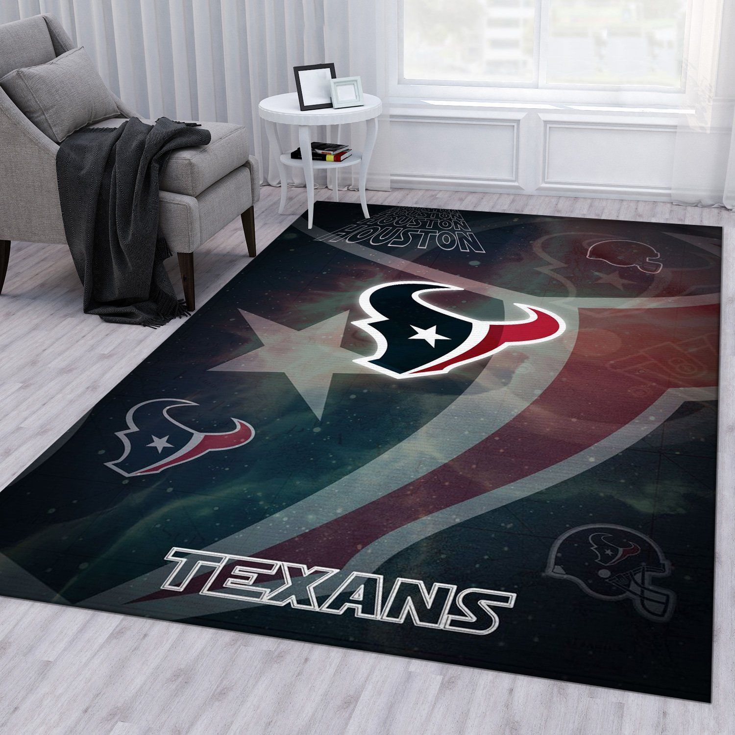 Houston Texans Nfl Logo Area Rug For Gift Bedroom Rug US Gift Decor - Indoor Outdoor Rugs