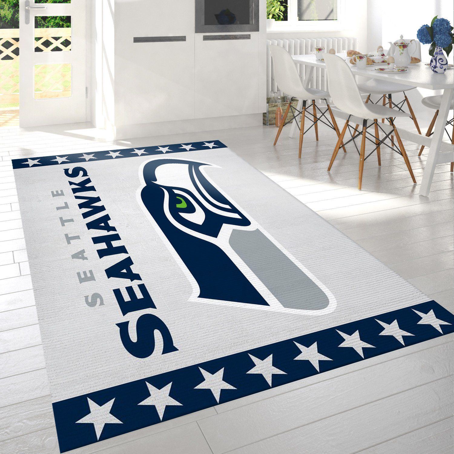 Seattle Seahawks Banner Nfl Area Rug Living Room Rug Home Decor Floor Decor - Indoor Outdoor Rugs