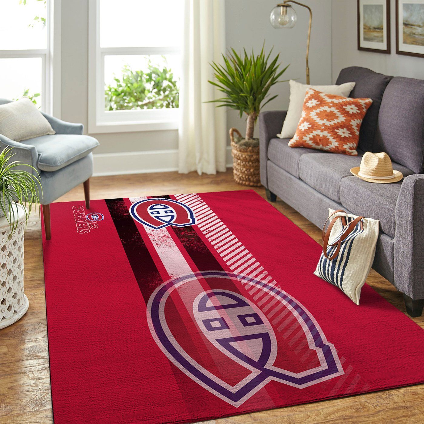 Montr Al Canadiens Nhl Team Logo Nice Gift Home Decor Rectangle Area Rug - Indoor Outdoor Rugs