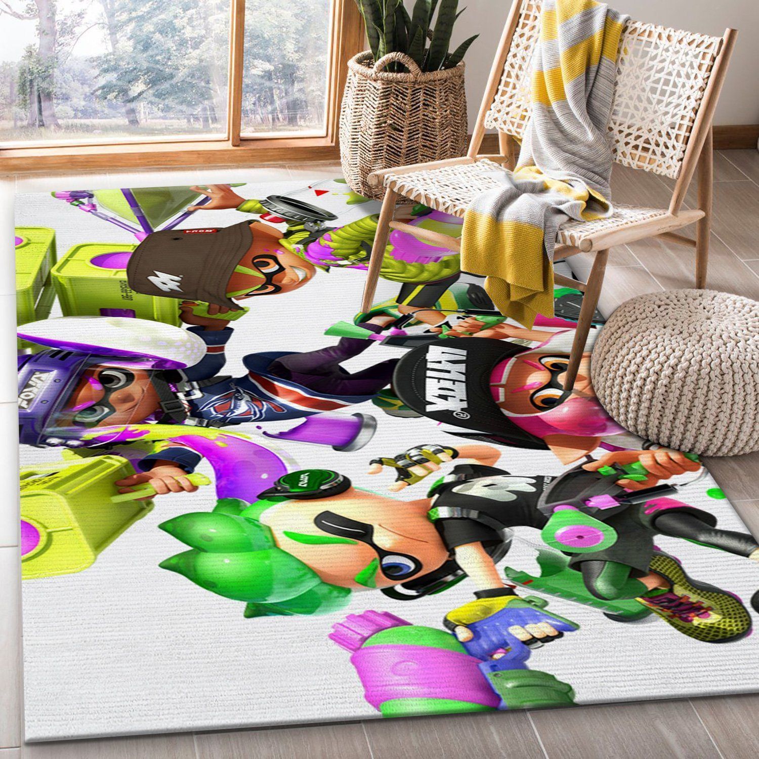 Splatoon 2 Ver2 Area Rug Living Room Rug Home Decor Floor Decor - Indoor Outdoor Rugs