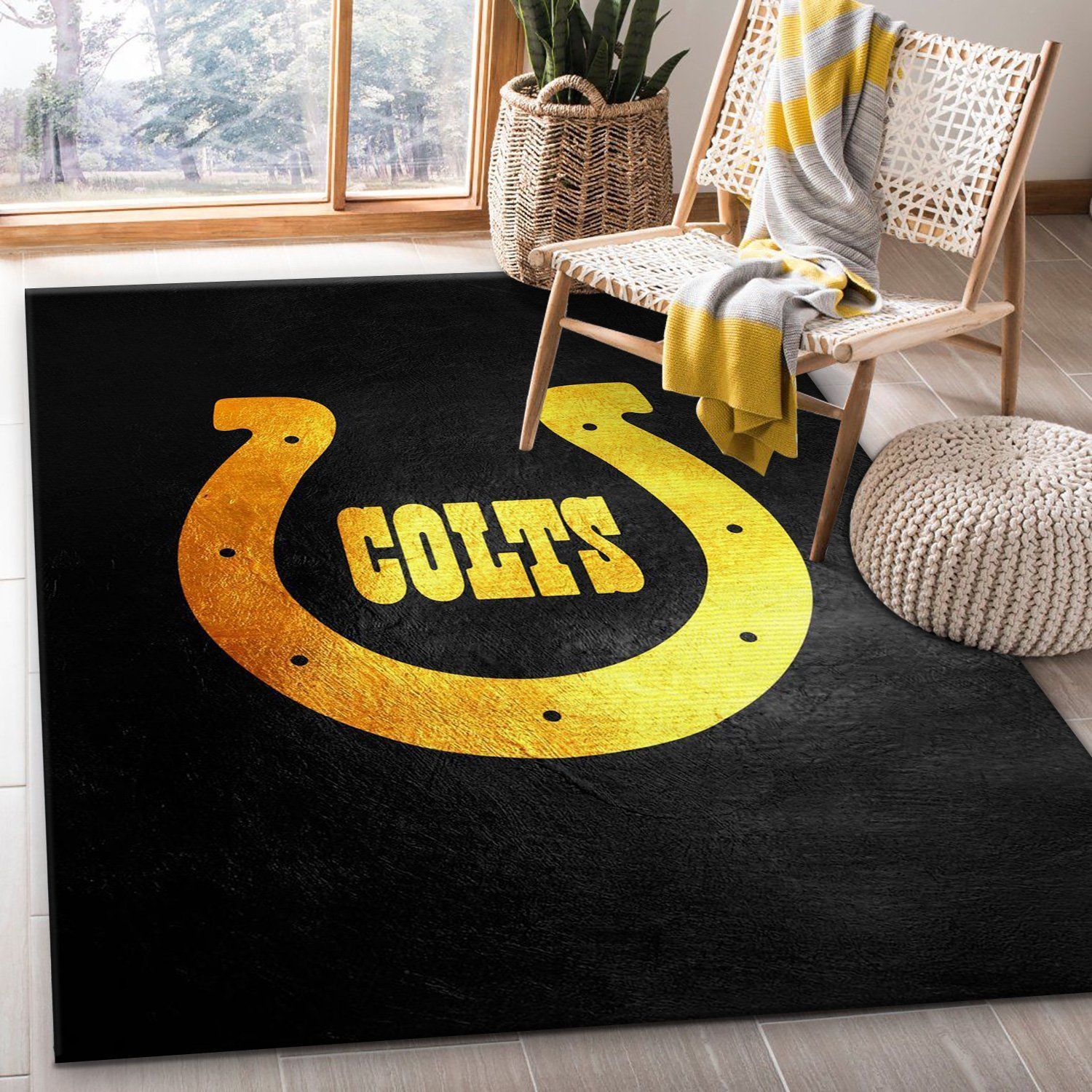 Indiana Colts NFL Area Rug For Christmas, Bedroom, Christmas Gift US Decor - Indoor Outdoor Rugs