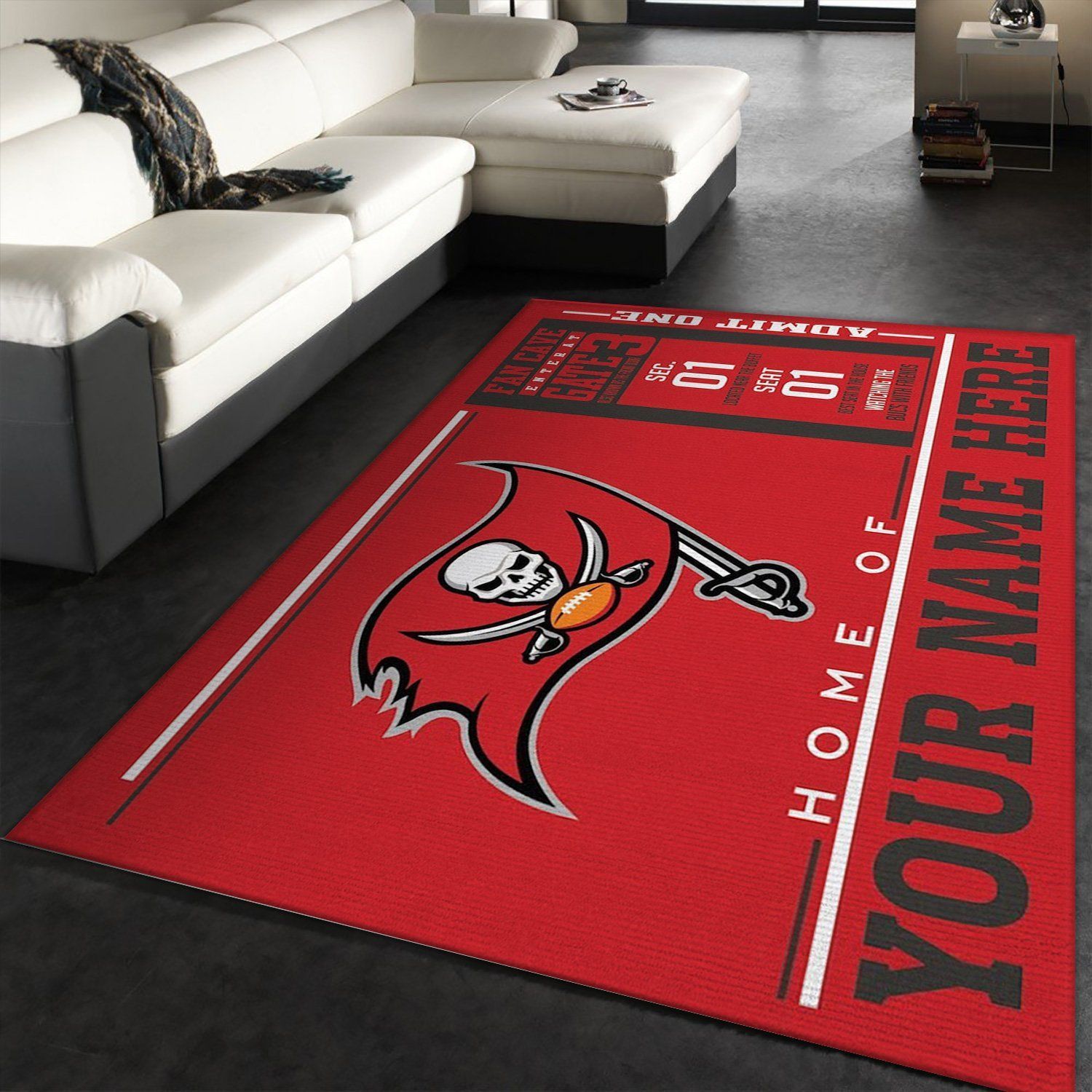 Customizable Tampa Bay Buccaneers Wincraft Personalized NFL Area Rug For Christmas, Kitchen Rug - Indoor Outdoor Rugs