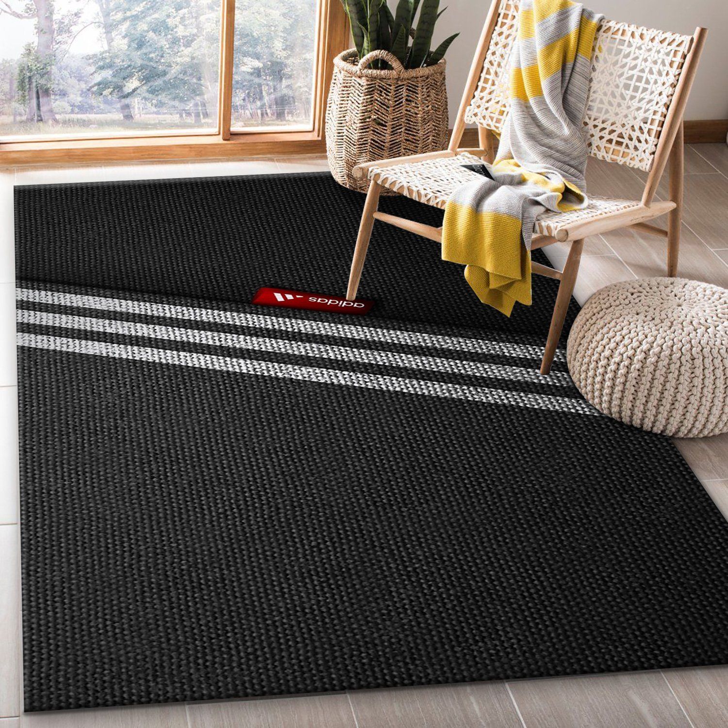 Adidas Area Rug For Christmas Fashion Brand Rug Bedroom Rug Family Gift US Decor - Indoor Outdoor Rugs