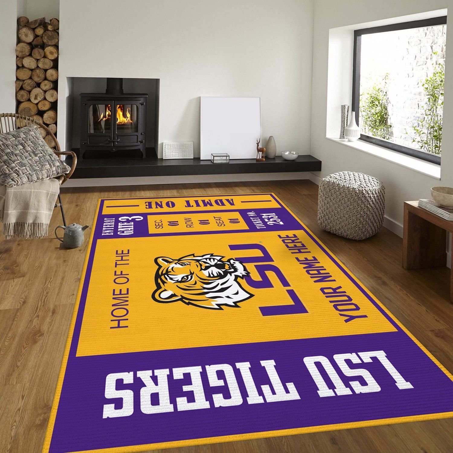 Lsu Tigers Ncaa Customizable Rug, Bedroom Rug - Home US Decor - Indoor Outdoor Rugs