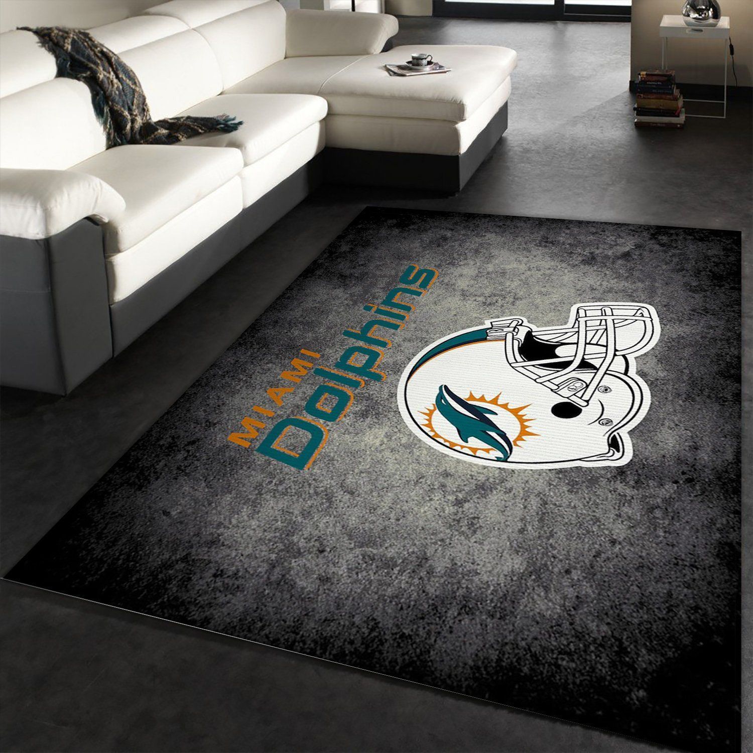 Miami Dolphins Imperial Distressed Rug NFL Area Rug For Christmas, Living room and bedroom Rug - Indoor Outdoor Rugs