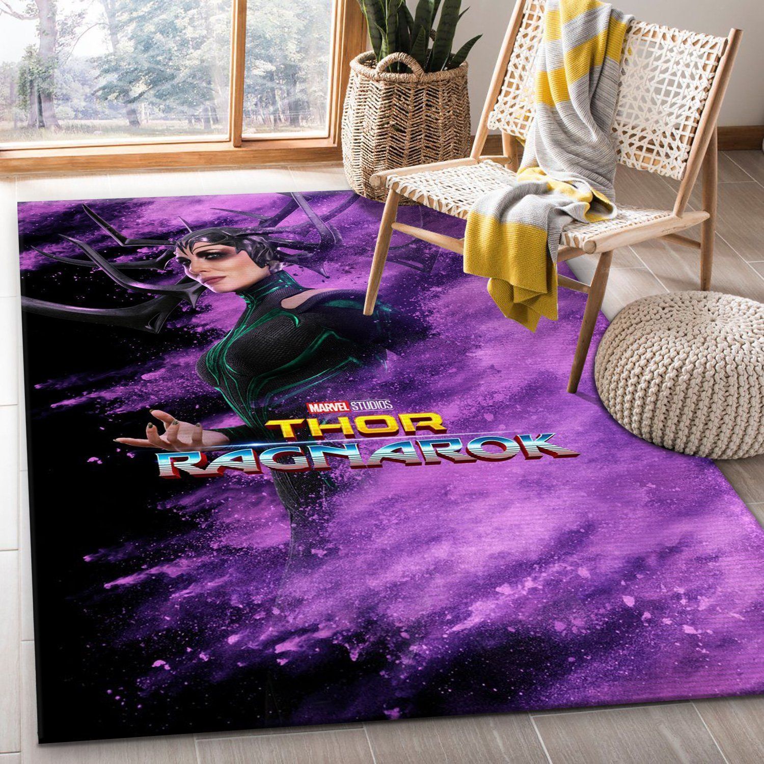 Thor Ragnarok Hela Movie Area Rug, Living room and bedroom Rug, Family Gift US Decor - Indoor Outdoor Rugs