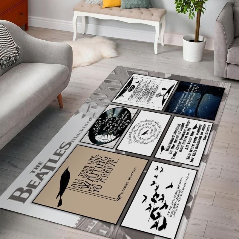 The Beatles Blackbird Singing V1 Living Rooms Area Rug, Living Room Rug, US Gift Decor - Indoor Outdoor Rugs