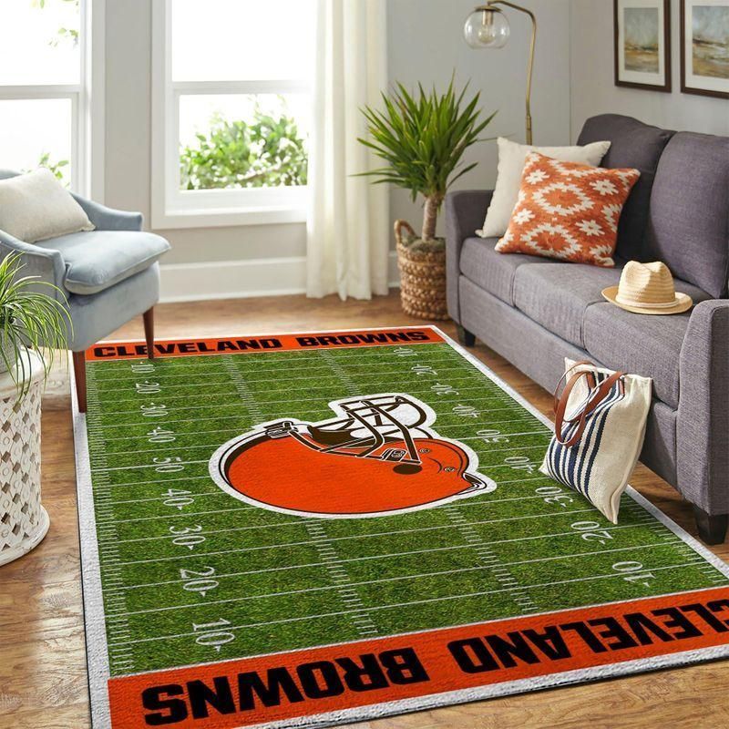 Cleveland Browns Nfl Rug Room Carpet Sport Custom Area Floor Home Decor V5 - Indoor Outdoor Rugs