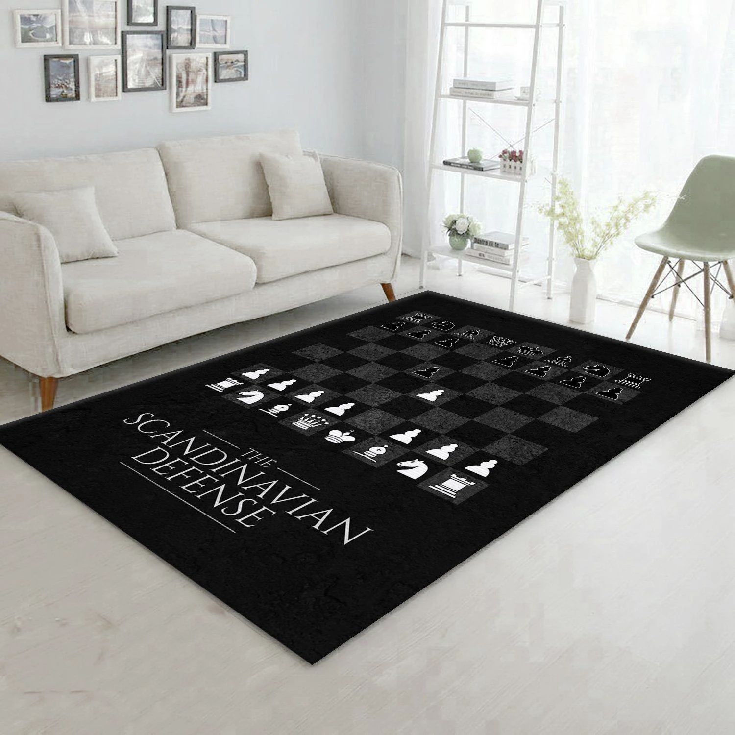 Scandinavian Defense Chess Area Rug Living Room Rug Home US Decor - Indoor Outdoor Rugs