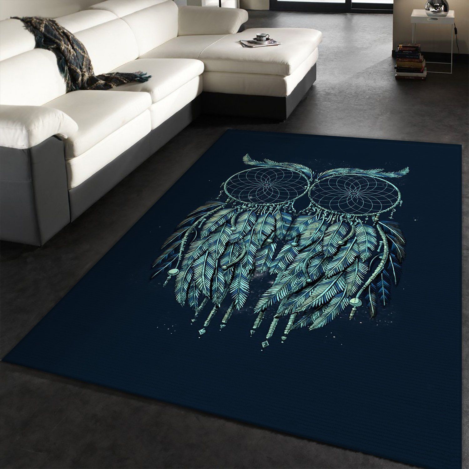 Owl Dreamcatcher Rug Living Room Carpet - Indoor Outdoor Rugs