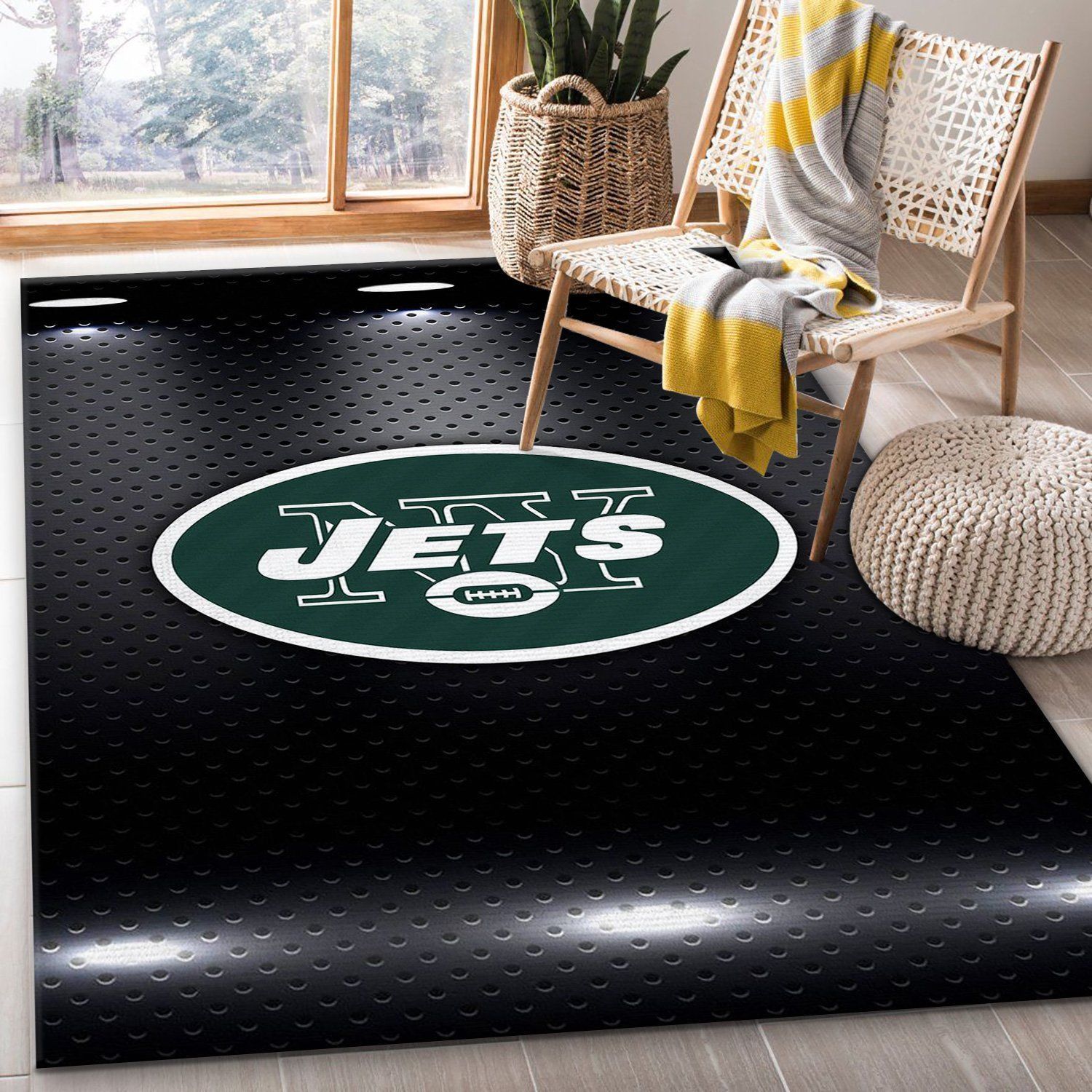 New York Jets Nfl Area Rug Bedroom Rug Home Decor Floor Decor - Indoor Outdoor Rugs