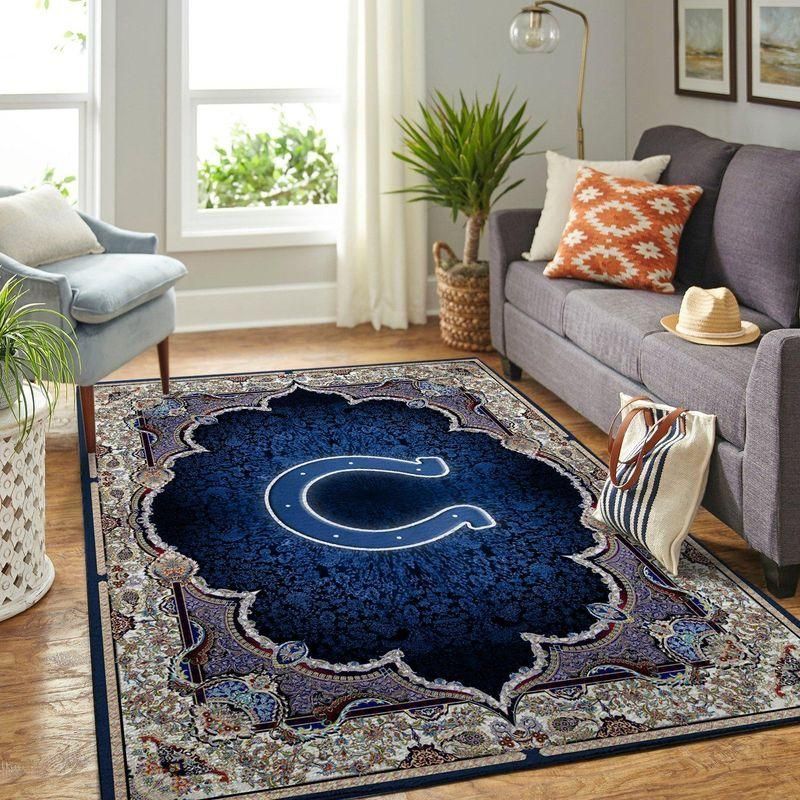 Indianapolis Colts Nfl Rug Room Carpet Sport Custom Area Floor Home Decor V1 - Indoor Outdoor Rugs