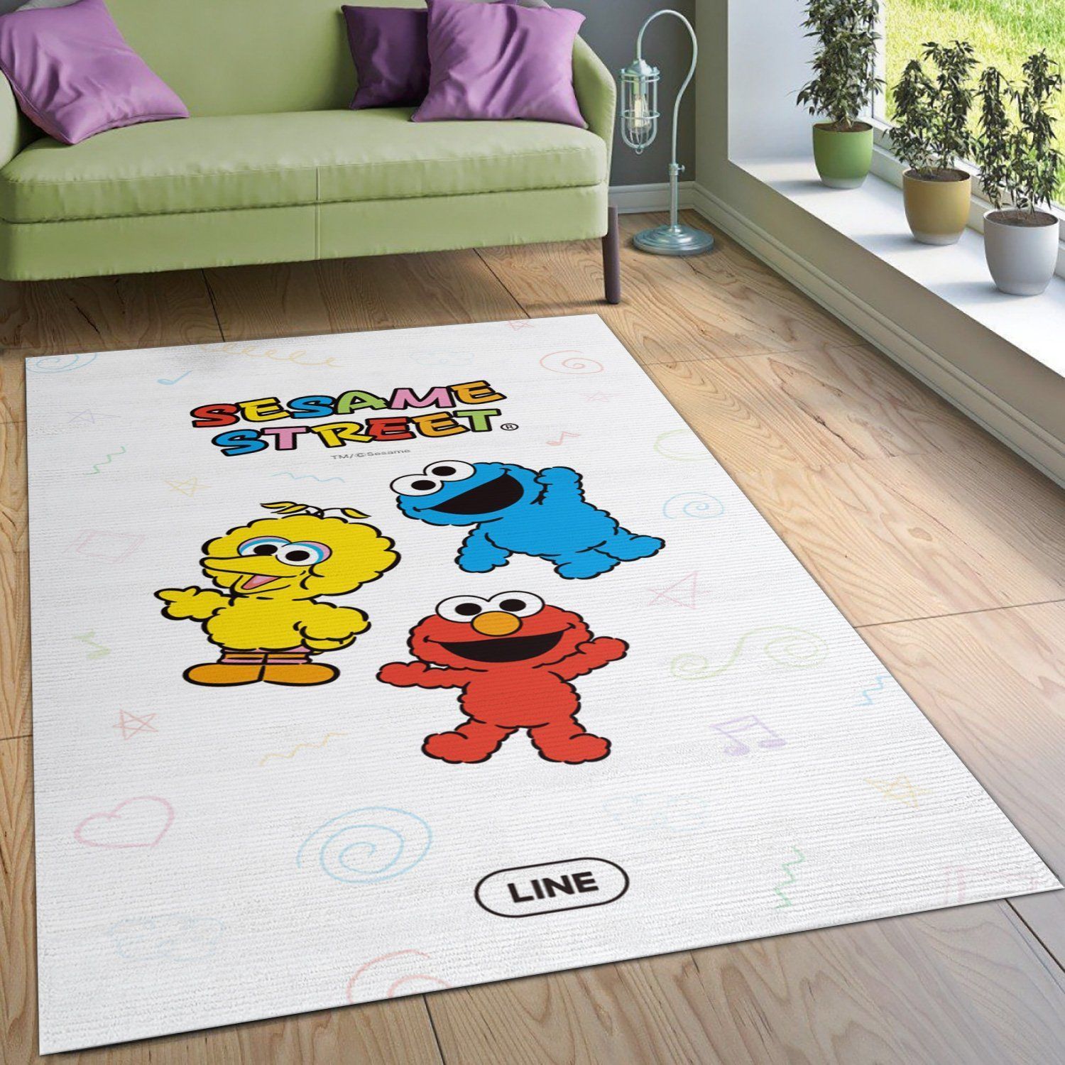 Sesame Street 7 Area Rug Living Room Rug Christmas Gift US Decor - Indoor Outdoor Rugs