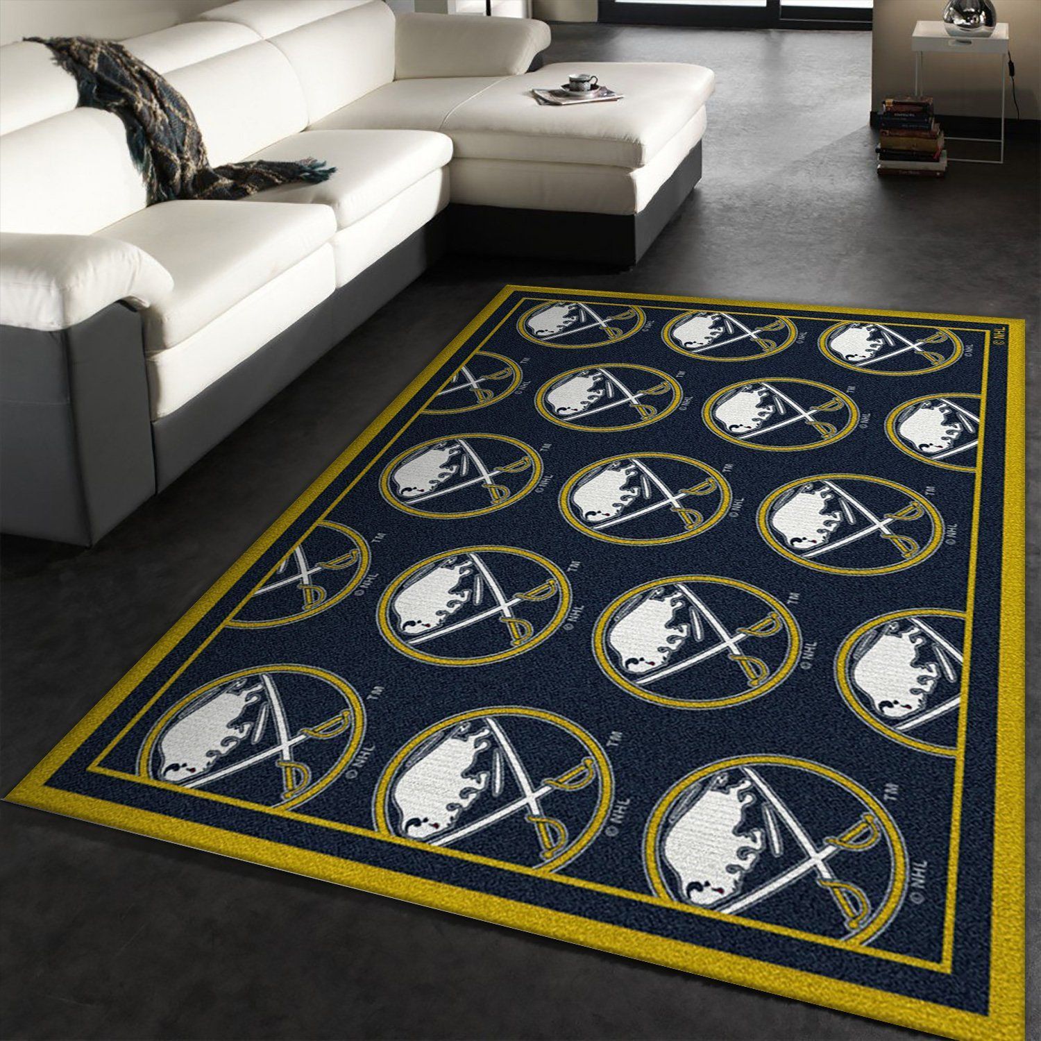 Nhl Repeat Buffalo Sabres Area Rug, Bedroom Rug, Home Decor Floor Decor - Indoor Outdoor Rugs