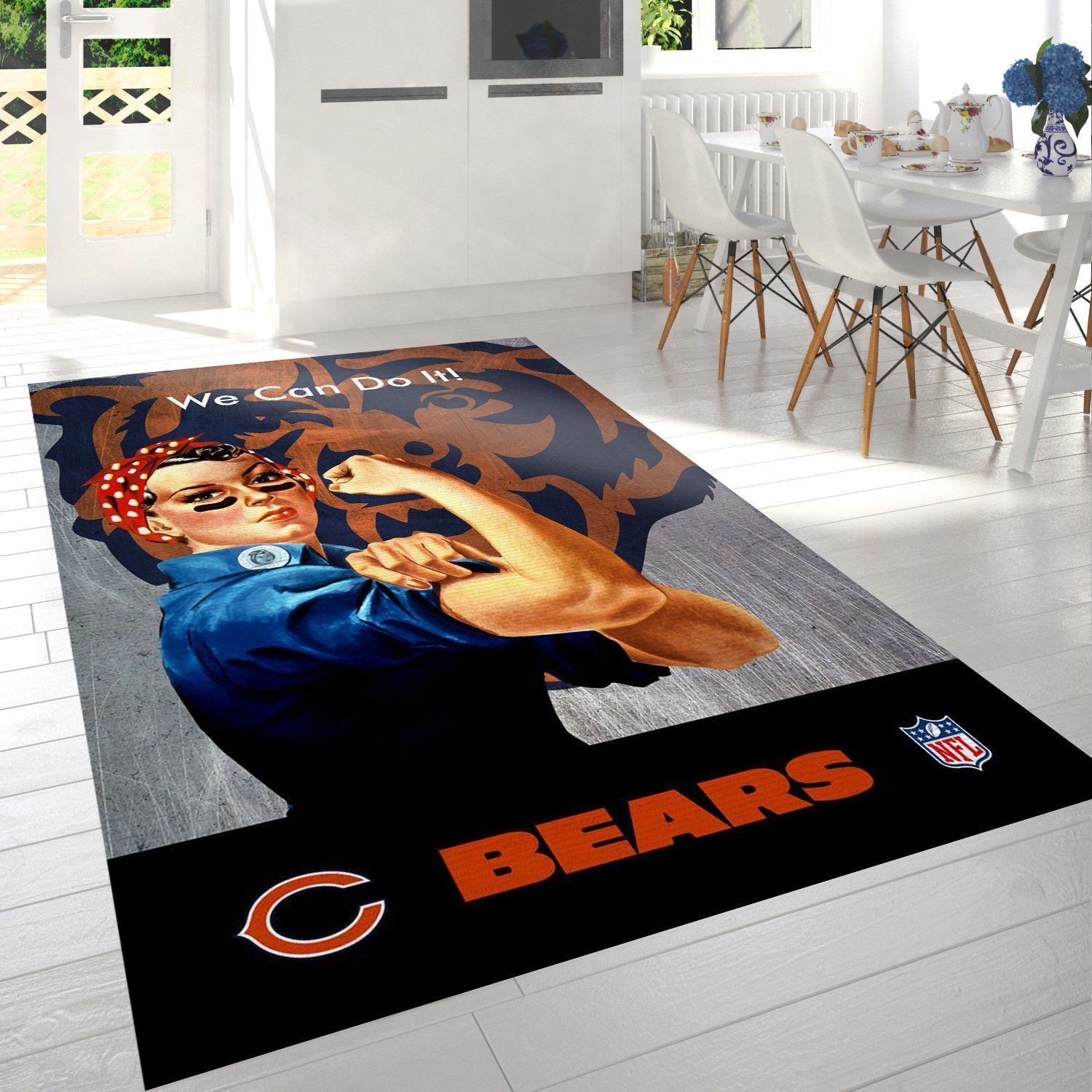 Chicago Bears Nfl Team Logo Rug Living Room Rug Home Decor Floor Decor - Indoor Outdoor Rugs