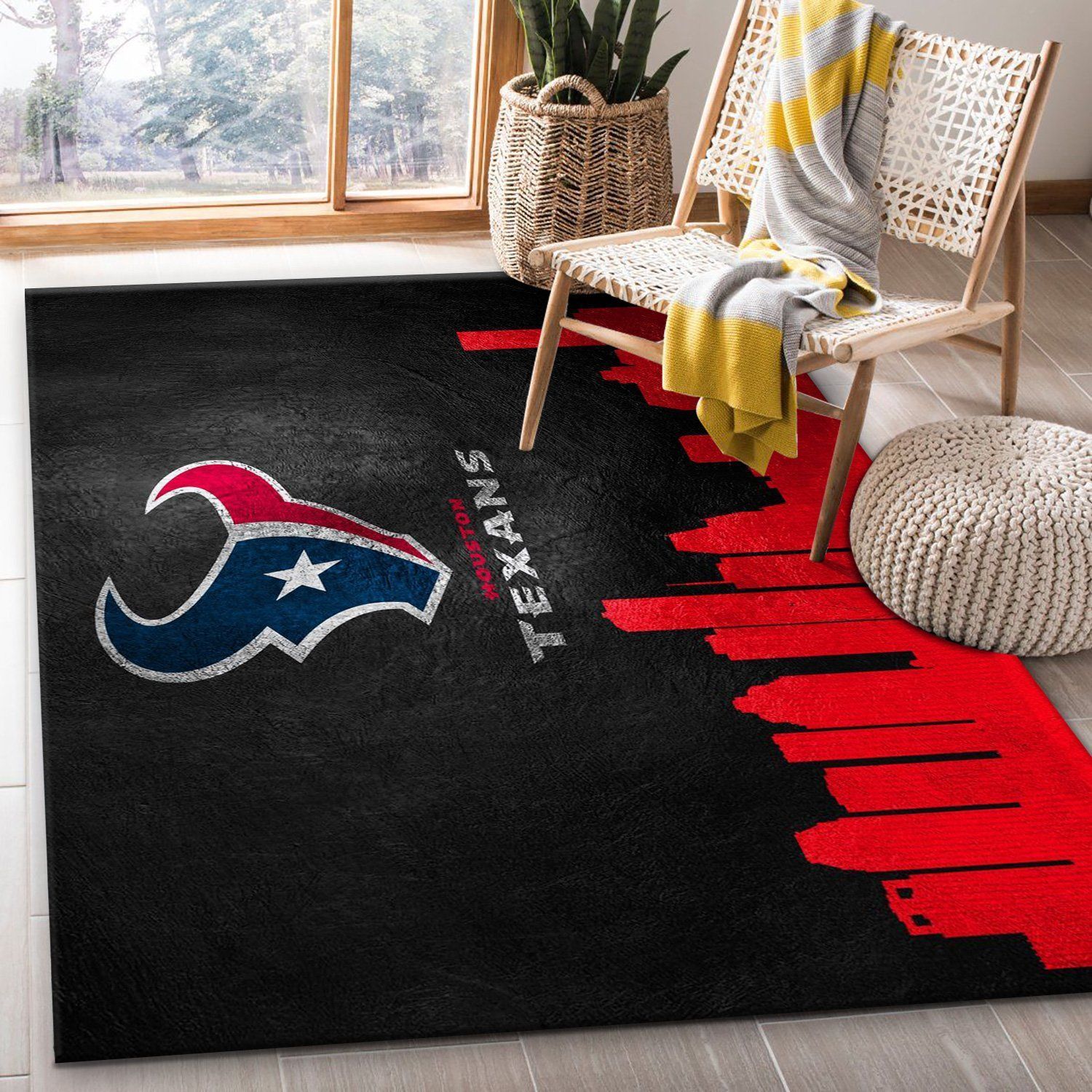 Houston Texans Skyline NFL Area Rug, Living Room Rug, Family Gift US Decor - Indoor Outdoor Rugs