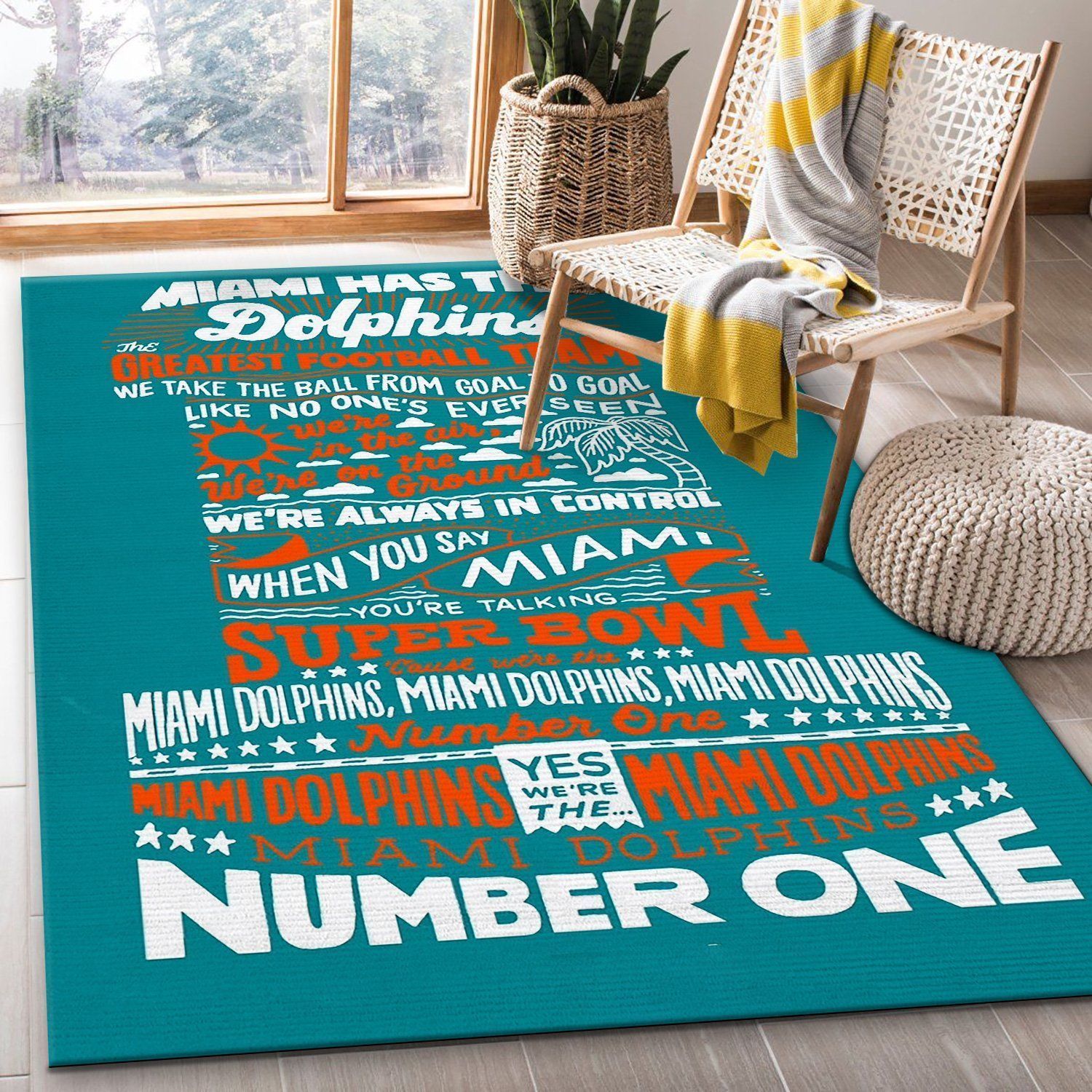 Miami Dolphins Area Rugs Living Room Carpet Floor Decor The US Decor - Indoor Outdoor Rugs