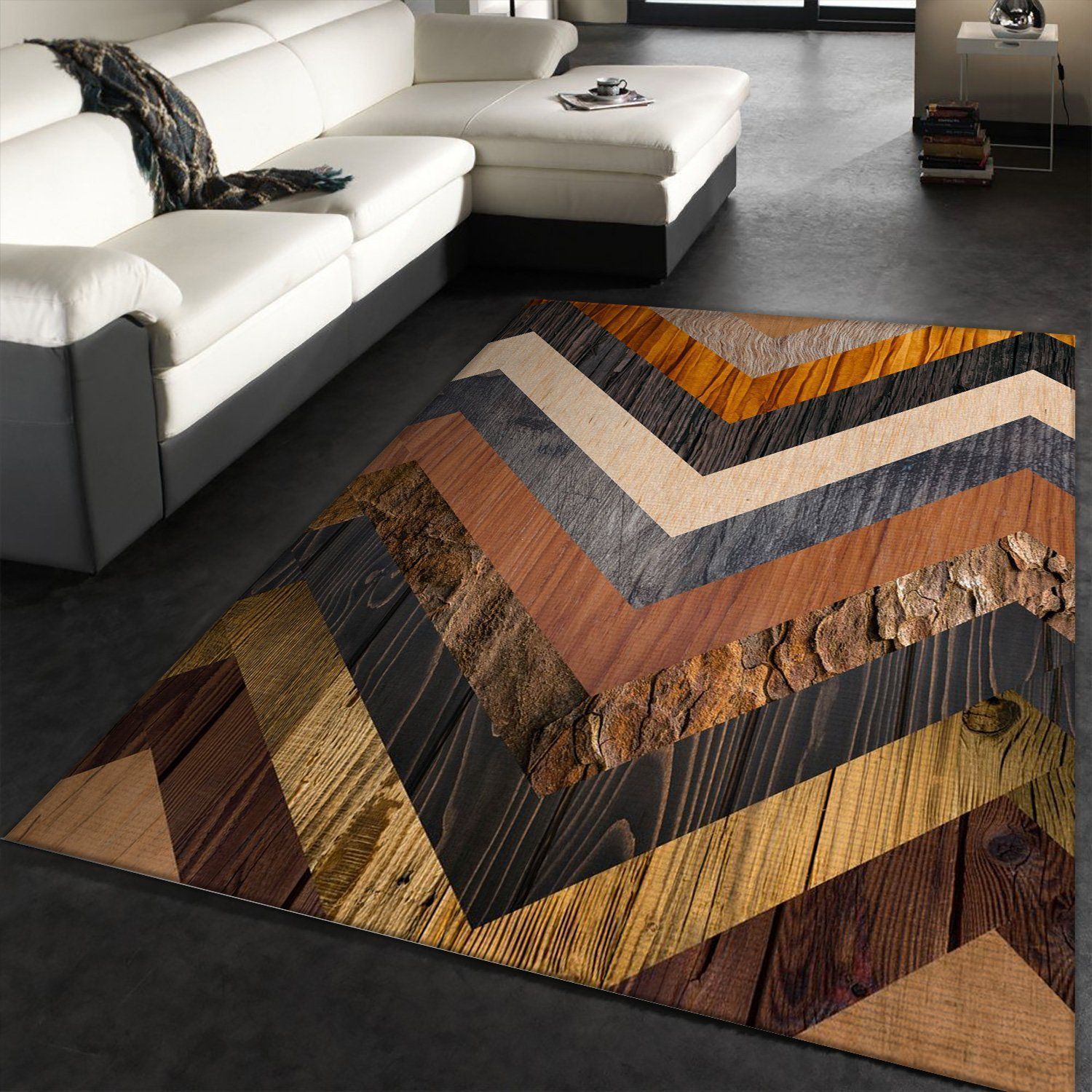 Geometric Wooden Pattern 3 Area Rug Carpet, Bedroom, Family Gift US Decor - Indoor Outdoor Rugs