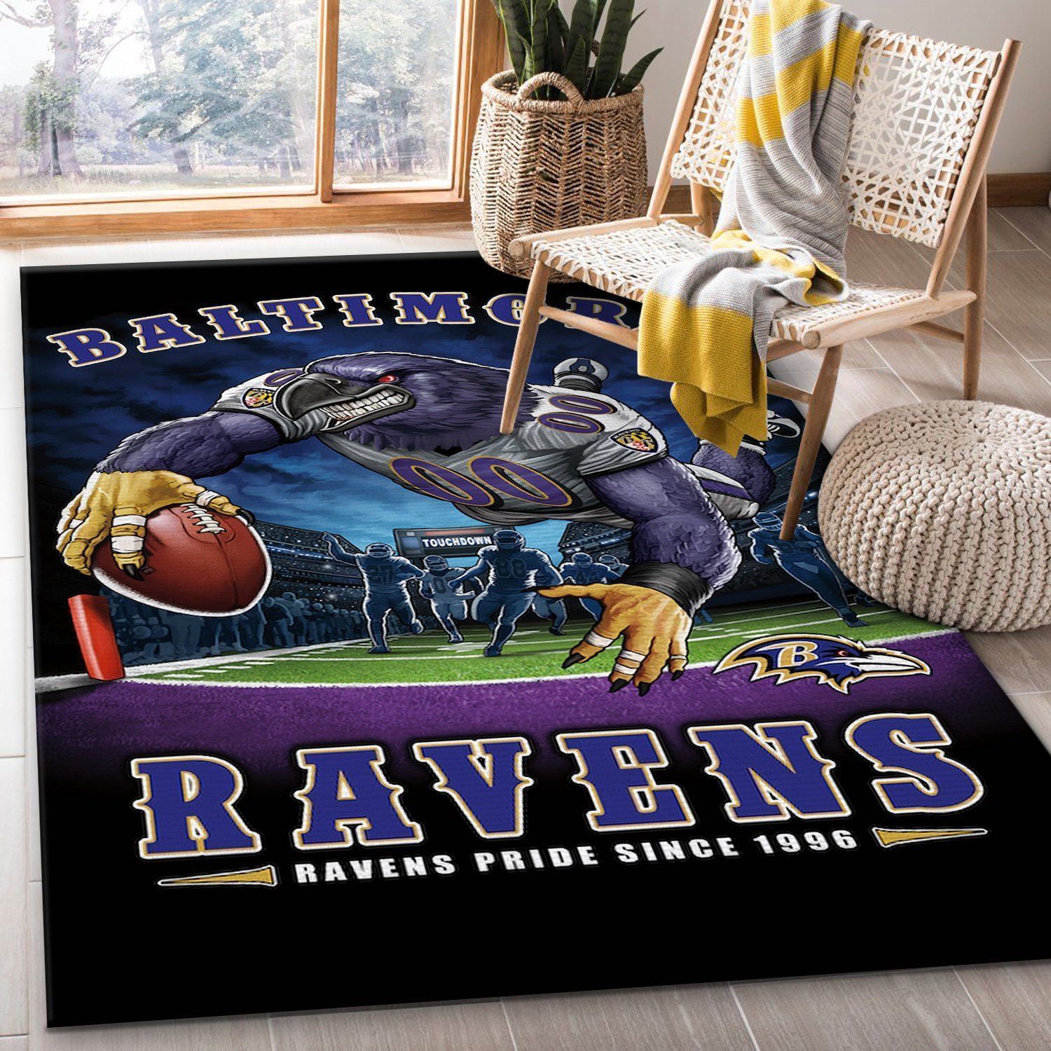 Baltimore Ravens Ravens Pride From 1996 Area Rug BB221030 Football Floor Decor The US Decor - Indoor Outdoor Rugs