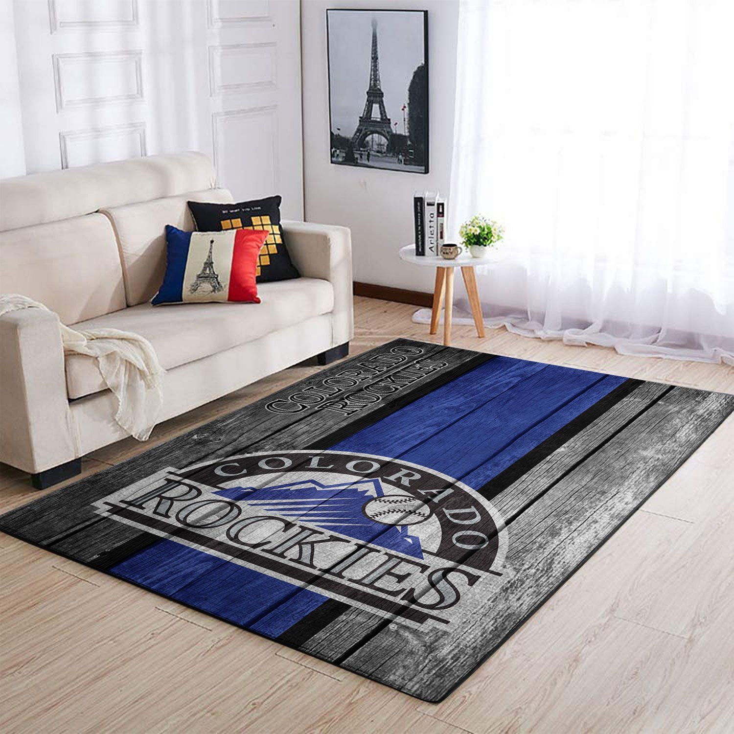 Colorado Rockies Mlb Team Logo Wooden Style Style Nice Gift Home Decor Rectangle Area Rug - Indoor Outdoor Rugs