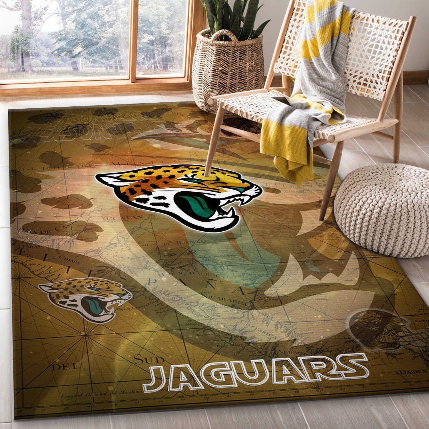 Jacksonville Jaguars Nfl Area Rug Bedroom Rug Home US Decor - Indoor Outdoor Rugs