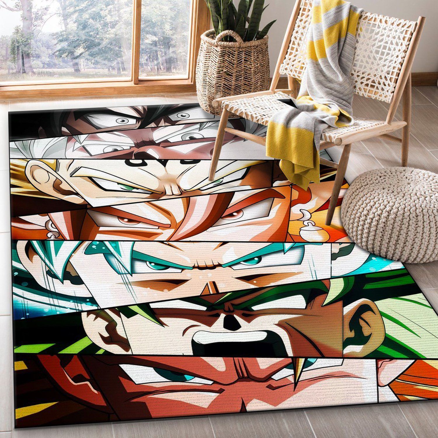 Dragonball Eyes Anime Rug Bedroom Rug Home Decor Floor Decor - Indoor Outdoor Rugs