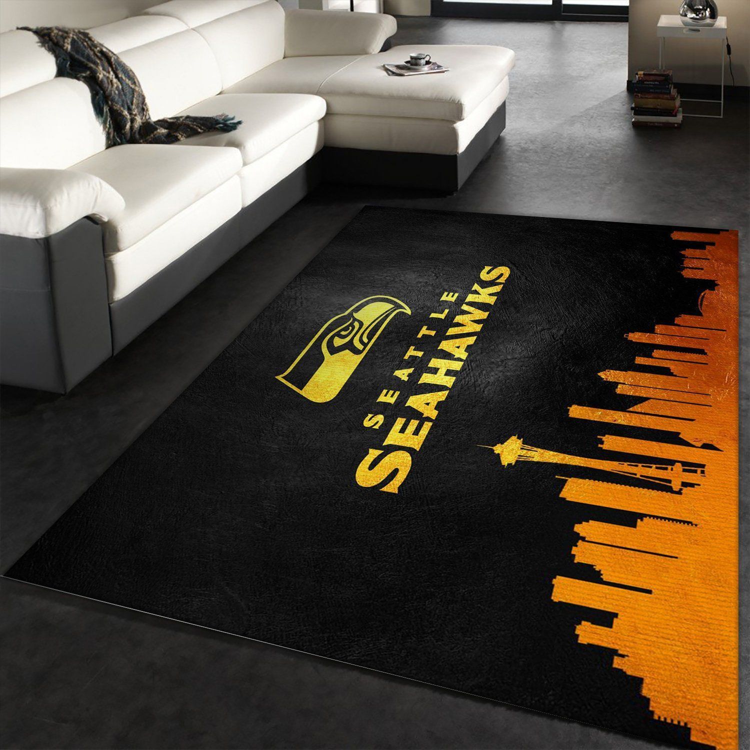 Seattle Seahawks Skyline NFL Area Rug For Christmas, Living room and bedroom Rug, Christmas Gift US Decor - Indoor Outdoor Rugs